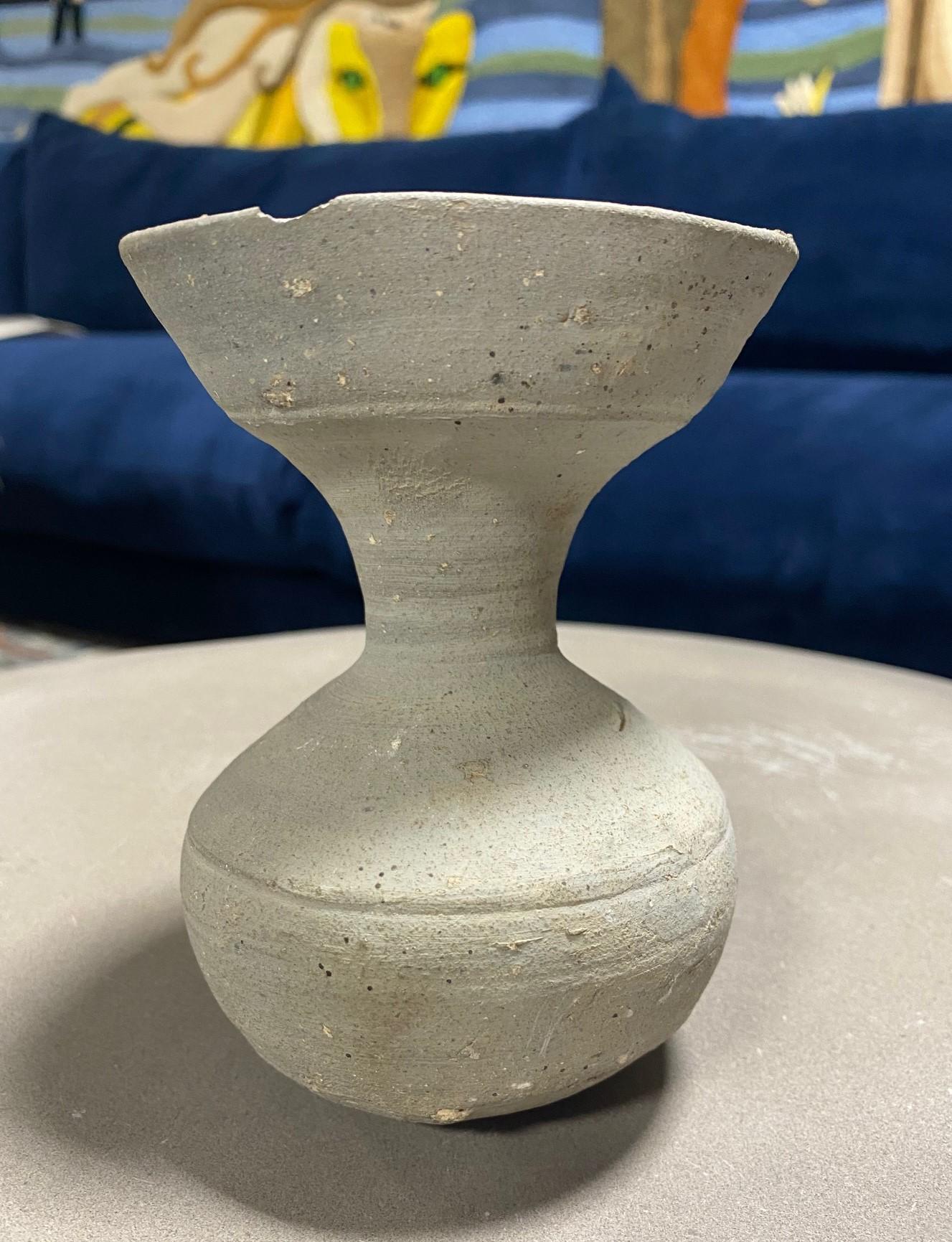 Folk Art Japanese Antique Ancient Sueki Sue Ware Wabi-Sabi Pottery Vase Vessel Urn For Sale