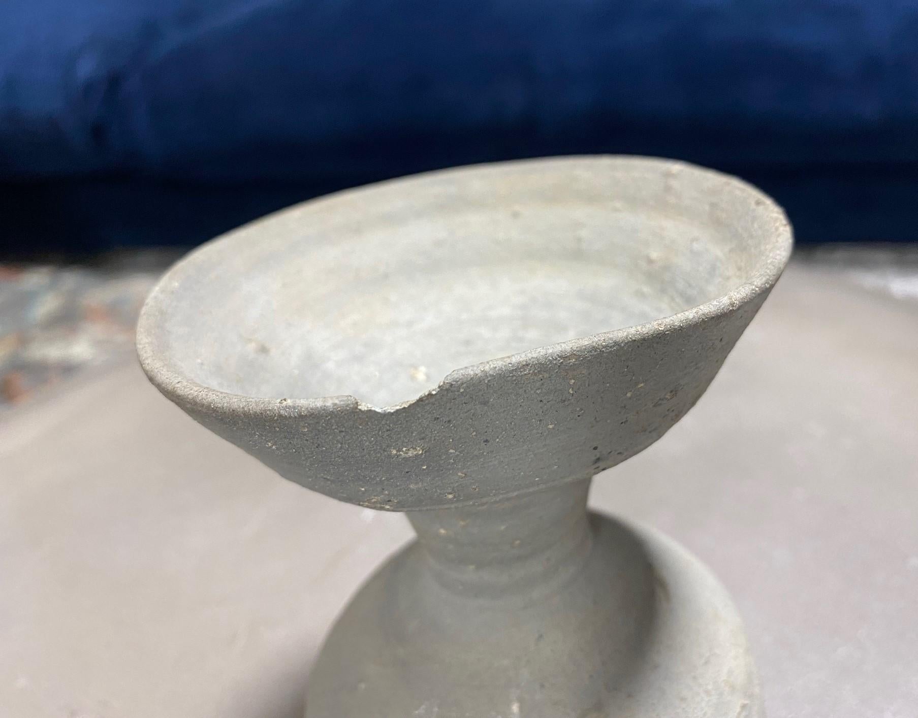 Hand-Crafted Japanese Antique Ancient Sueki Sue Ware Wabi-Sabi Pottery Vase Vessel Urn For Sale