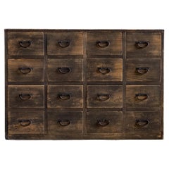 Antico baule da farmacia giapponese, epoca Taisho (1912-1926), Wabi Sabi