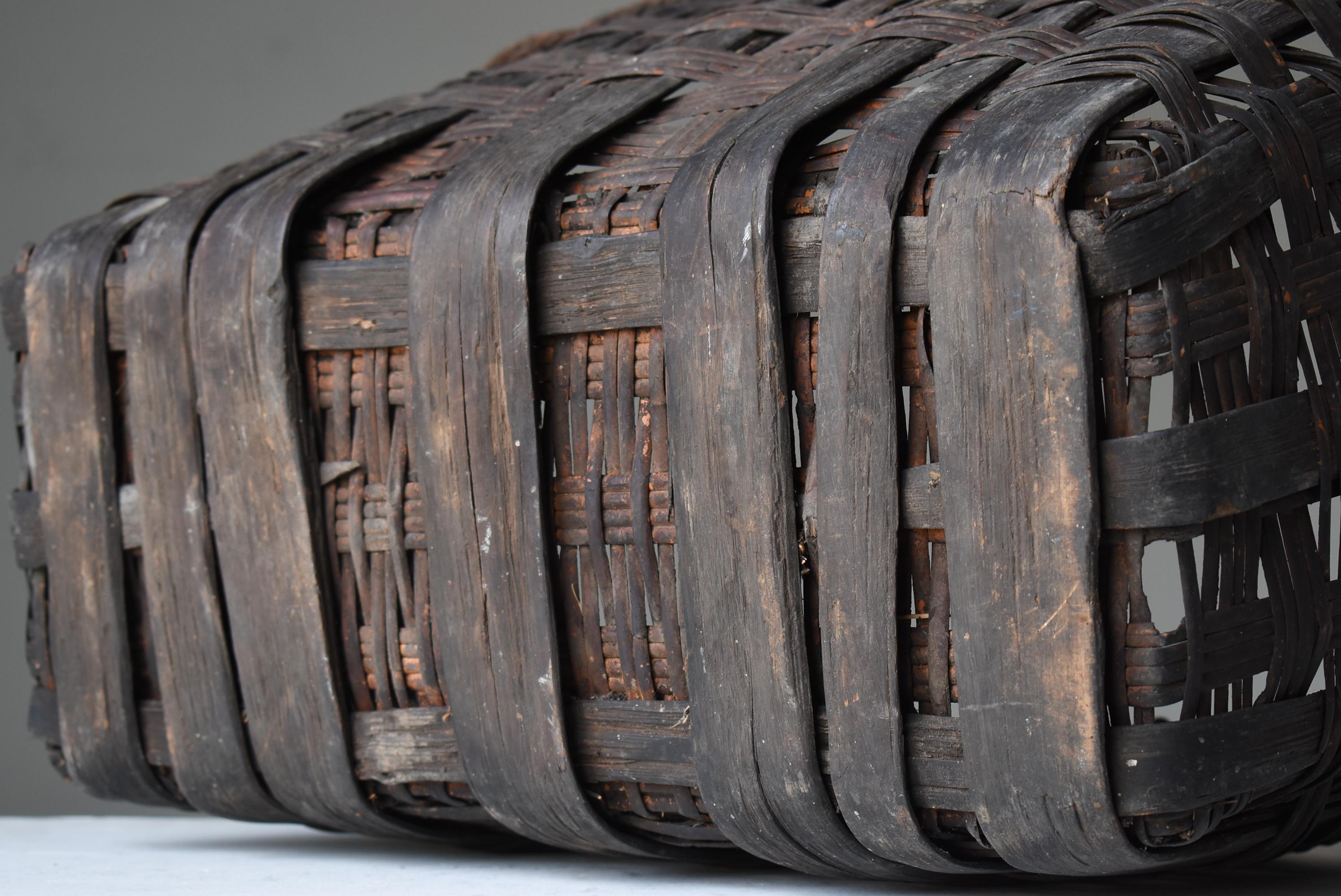 Panier japonais ancien en bambou des années 1900-1940 / Wabisabi 7