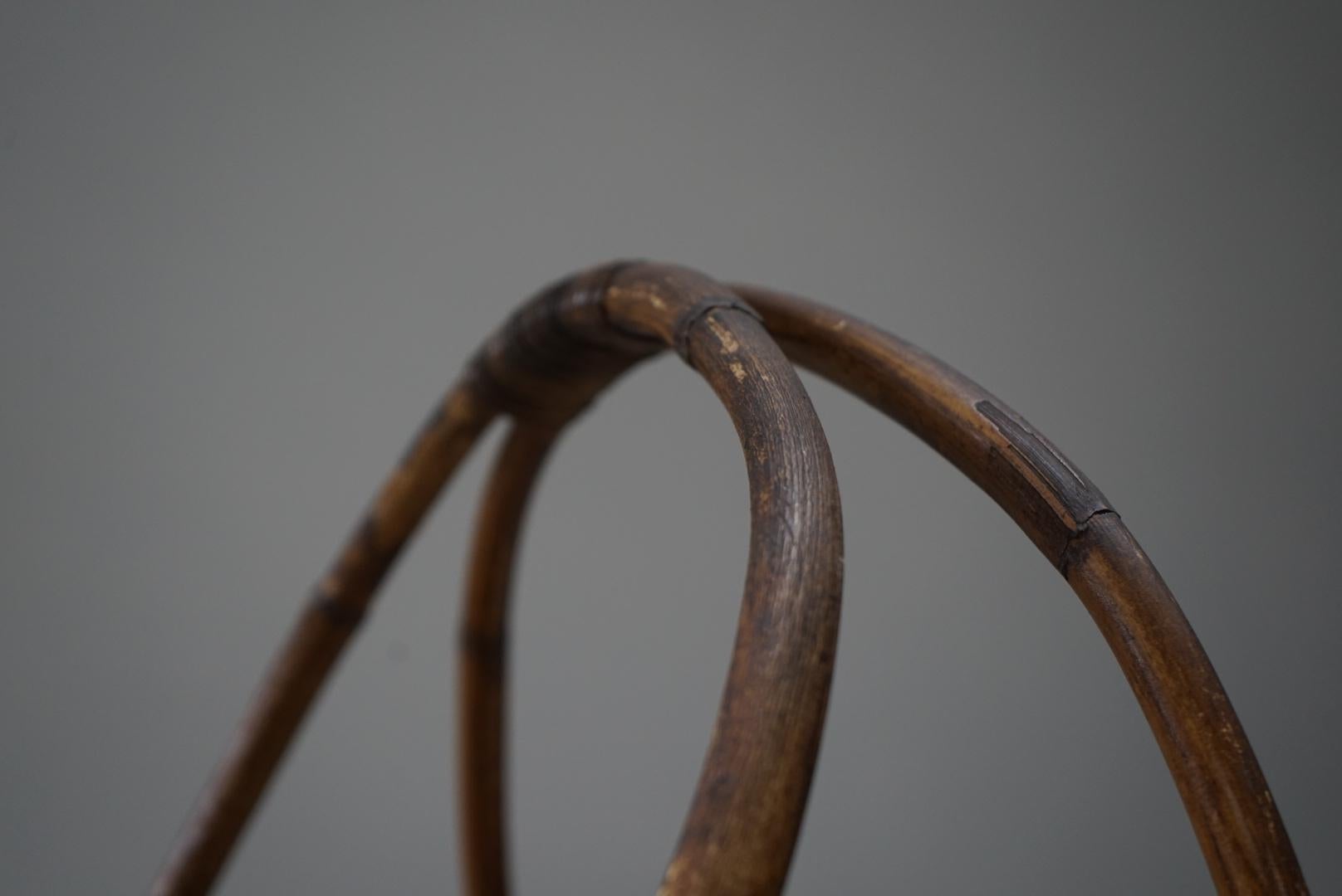 Japanese Antique Bamboo basket Folk art Wabi-Sabi en Bueno estado para la venta en Chiba, Chiba