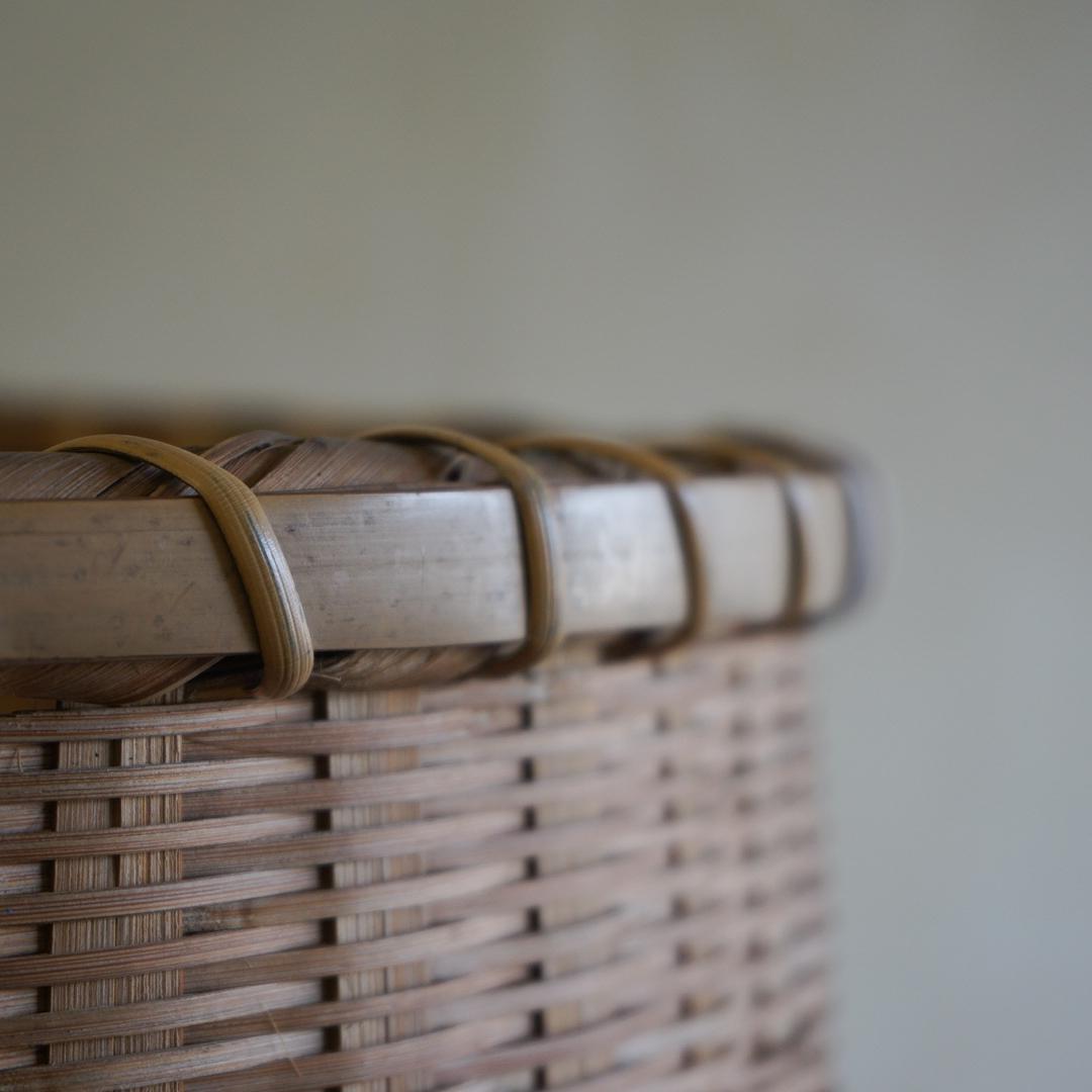 Japanese Antique Bamboo Basket Folk Craft 1960s-1970s In Good Condition In Chiba, Chiba