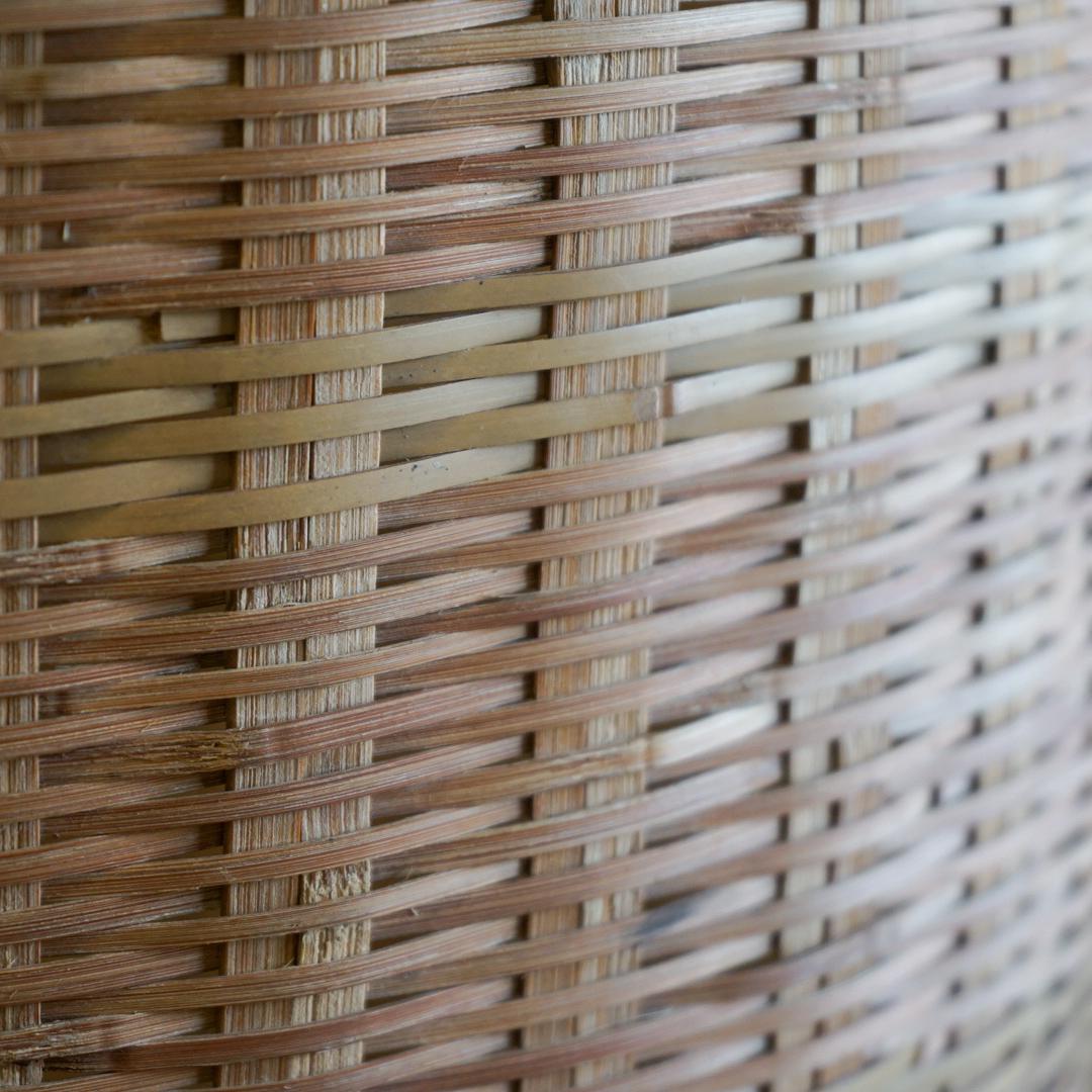 20th Century Japanese Antique Bamboo Basket Folk Craft 1960s-1970s