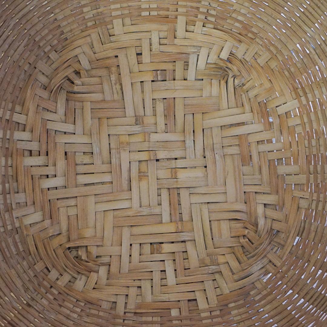 Japanese Antique Bamboo Basket Folk Craft 1960s-1970s 1
