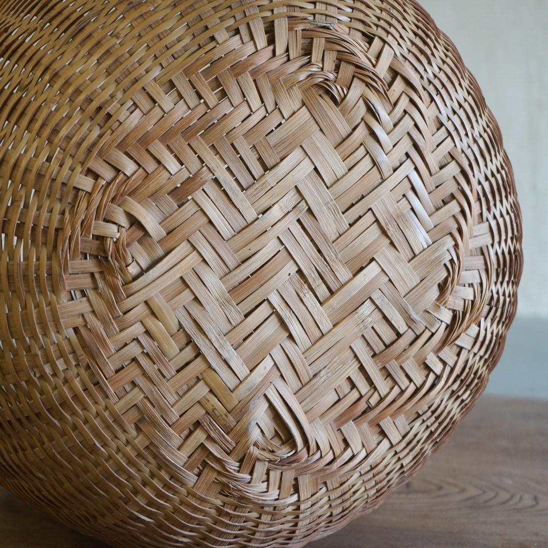 Japanese Antique Bamboo Basket Folk Craft 1960s-1970s 2