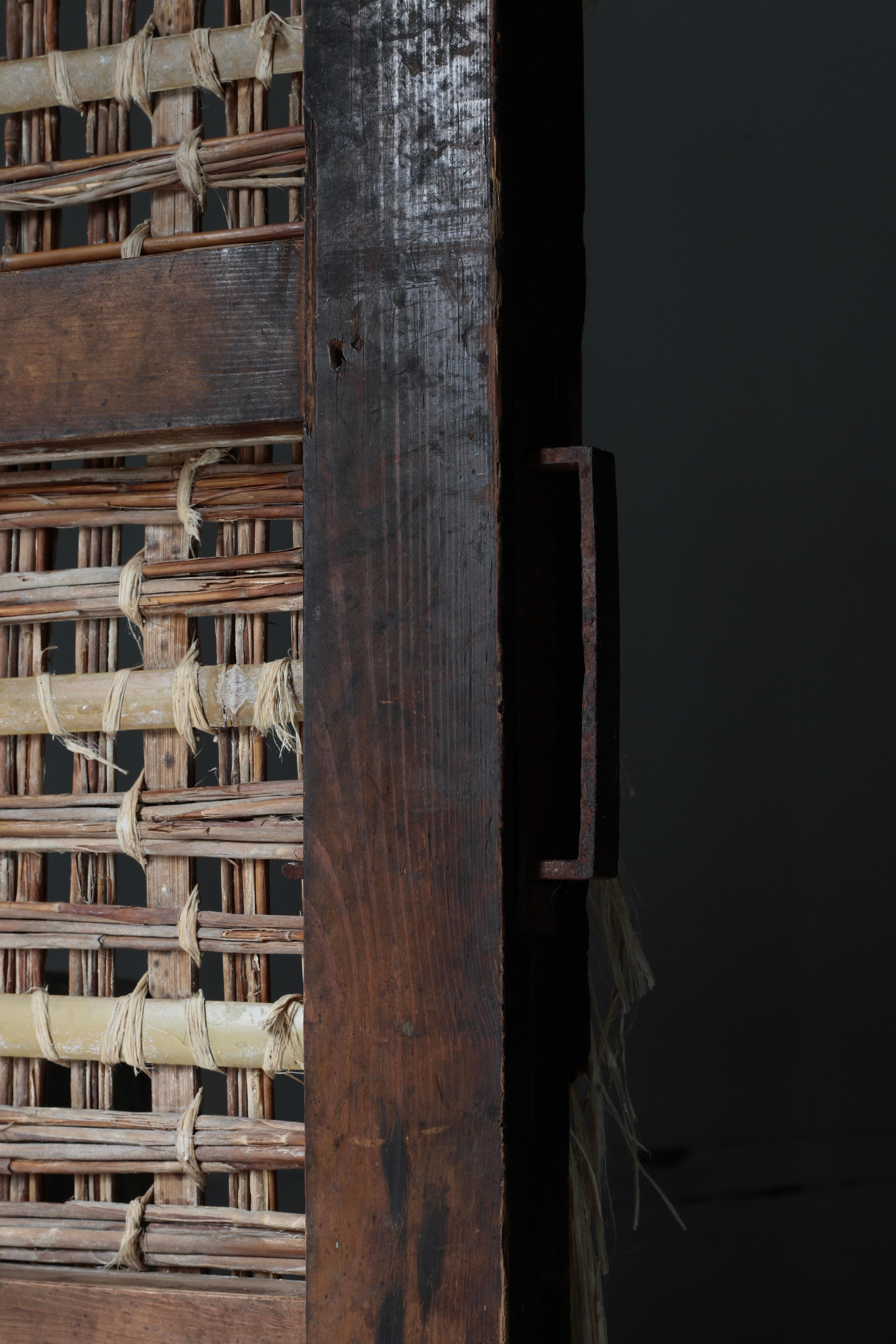 Porte en bambou japonais ancien / Décoration murale / 1868-1912 / Wabi-Sabi en vente 3