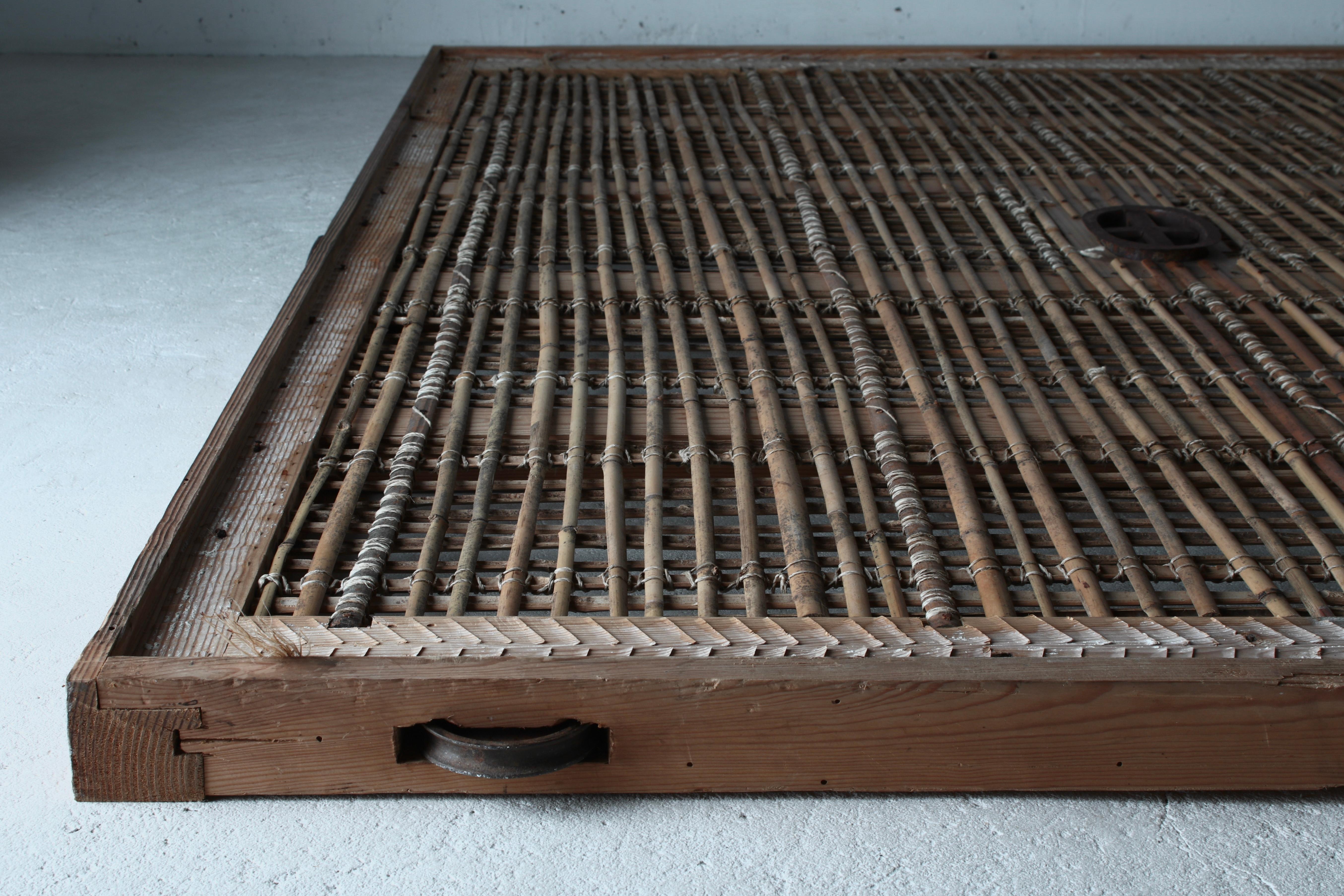 Japanische antike Bambustür / Wanddekoration / 1868-1912er Jahre / Wabi-Sabi 11