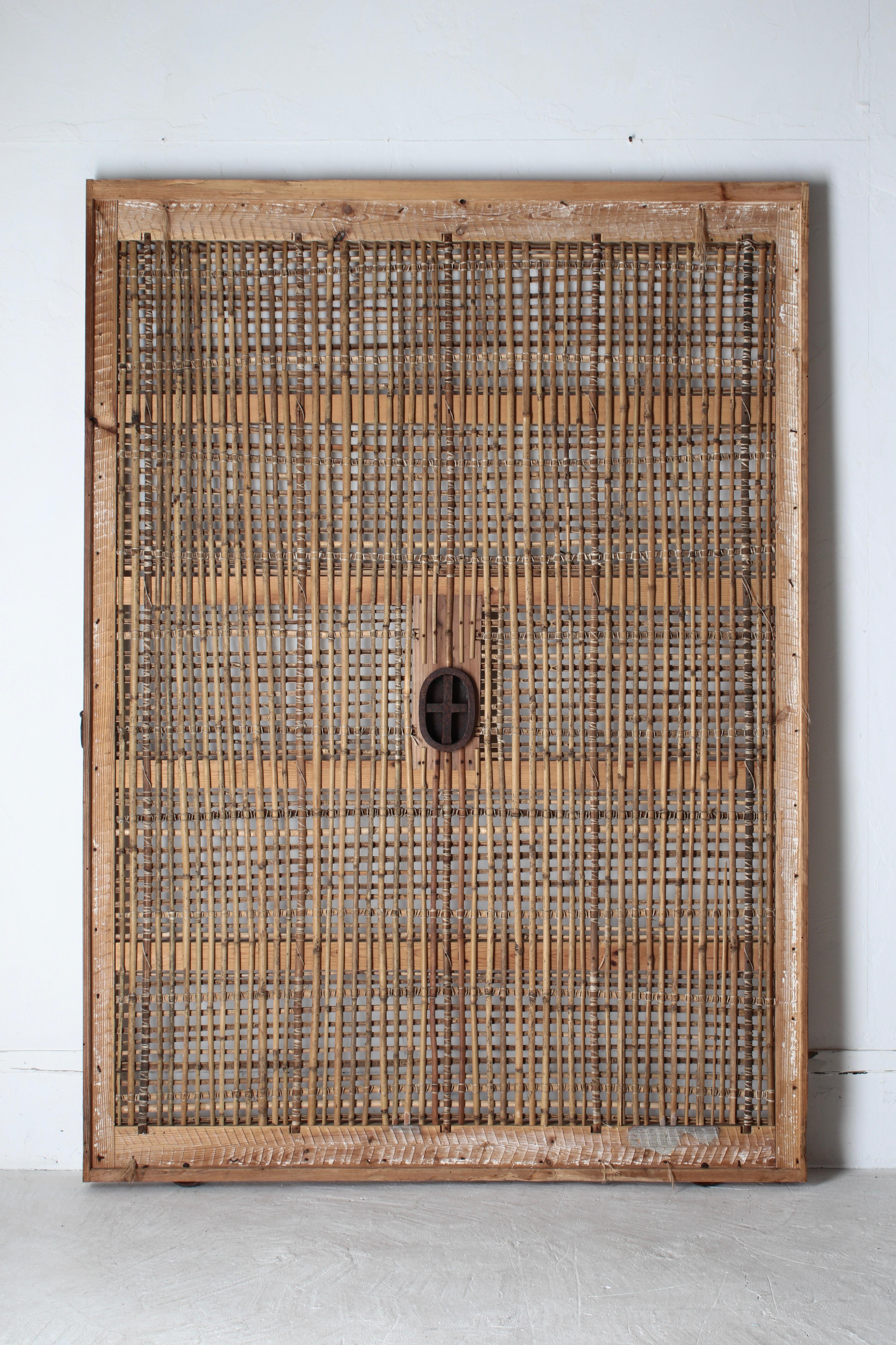 Japanische antike Bambustür / Wanddekoration / 1868-1912er Jahre / Wabi-Sabi 14