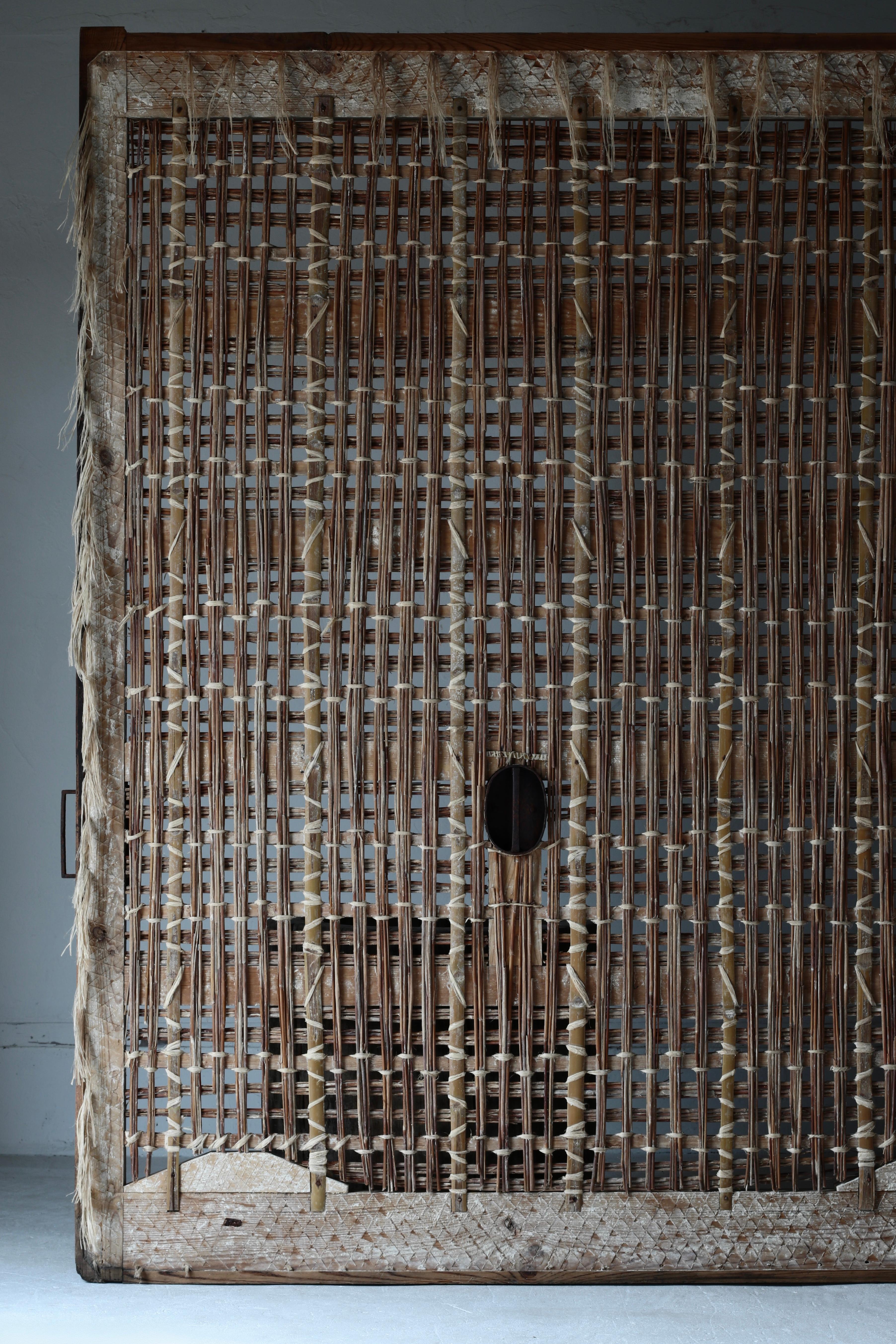 Meiji Porte en bambou japonais ancien / Décoration murale / 1868-1912 / Wabi-Sabi en vente