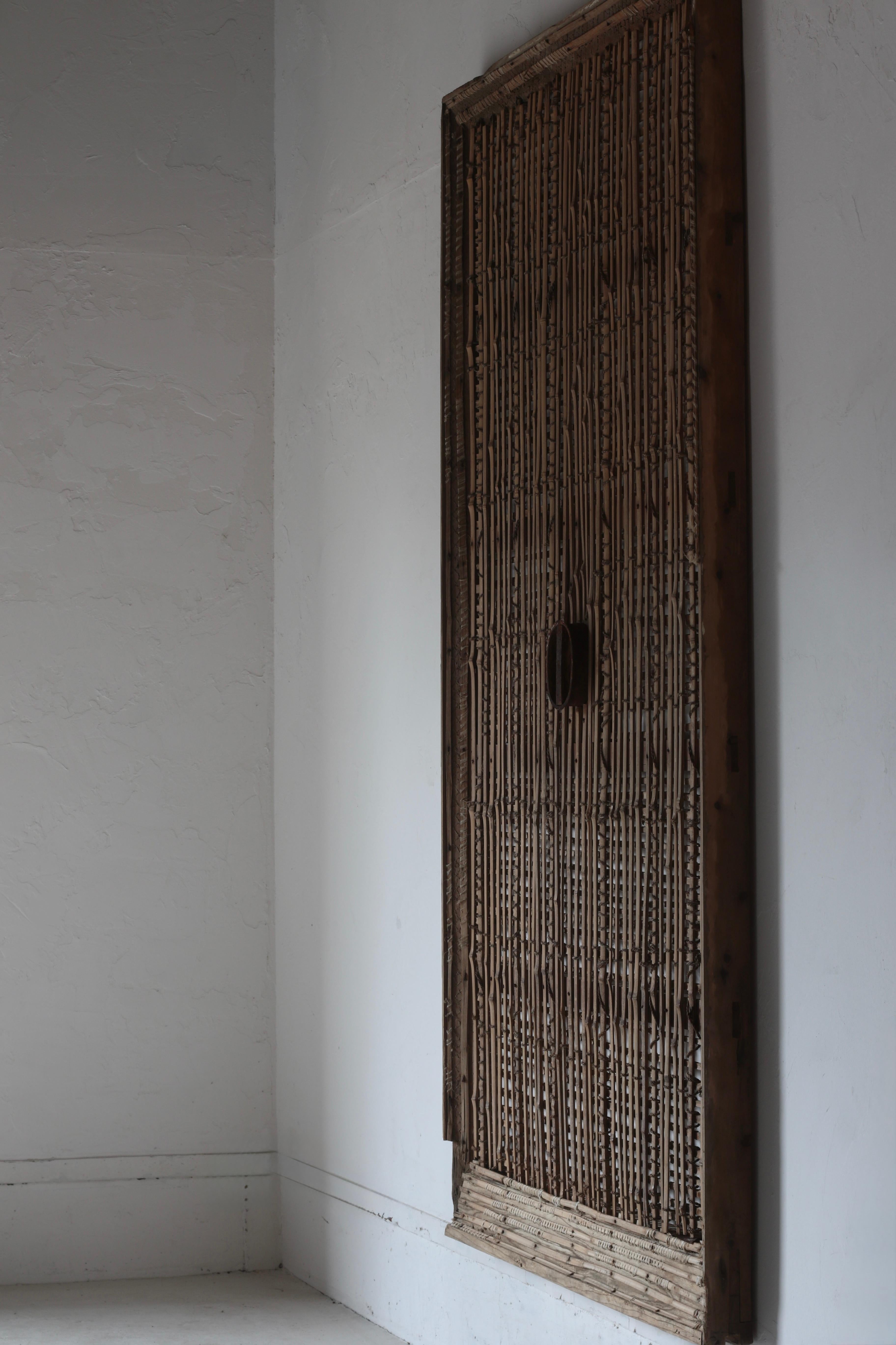 Puerta de Bambú Japonesa Antigua / Decoración de Pared / 1868-1912s / Wabi-Sabi en Bueno estado para la venta en Iwate-gun Shizukuishi-cho, Iwate Prefecture