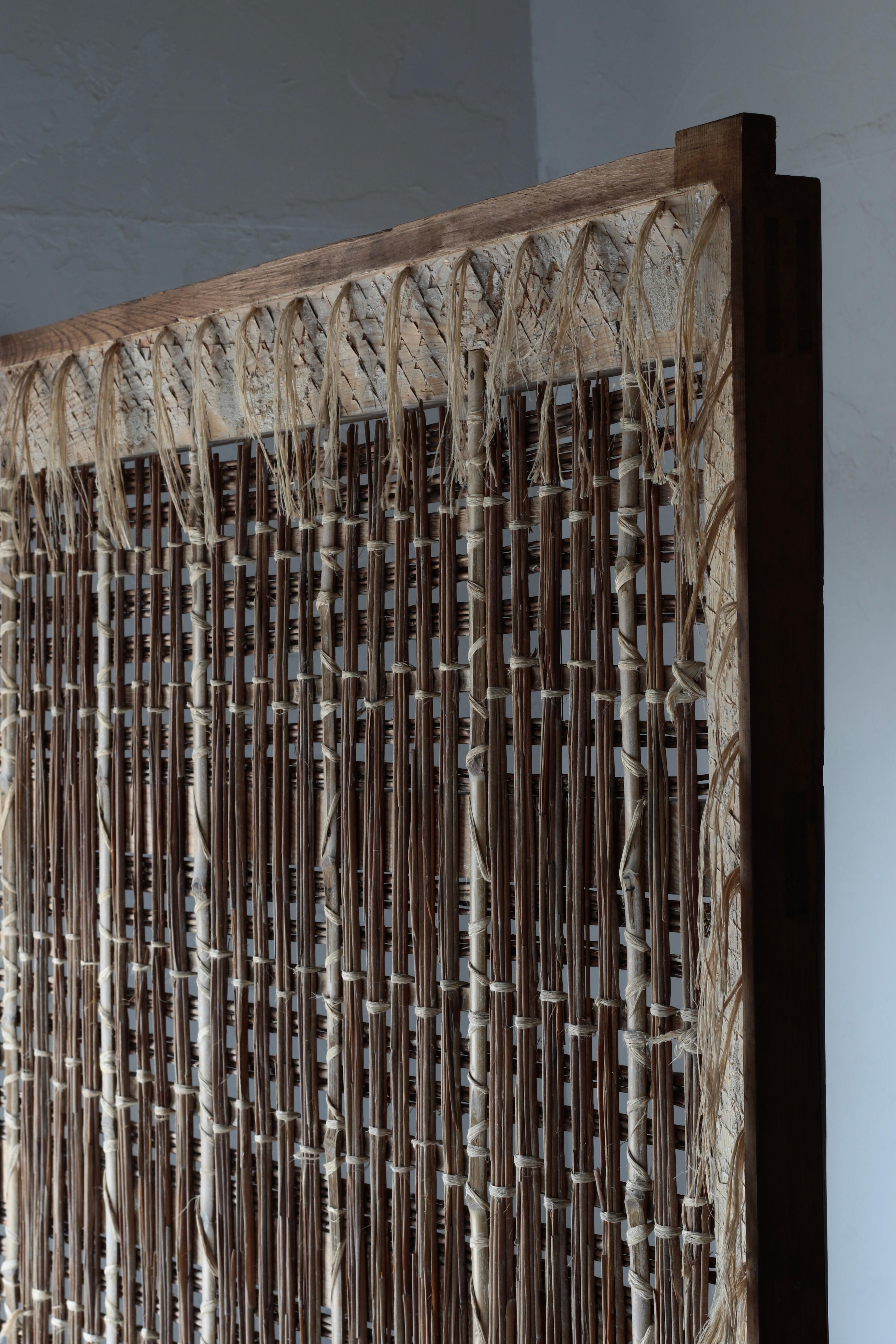 XIXe siècle Porte en bambou japonais ancien / Décoration murale / 1868-1912 / Wabi-Sabi en vente