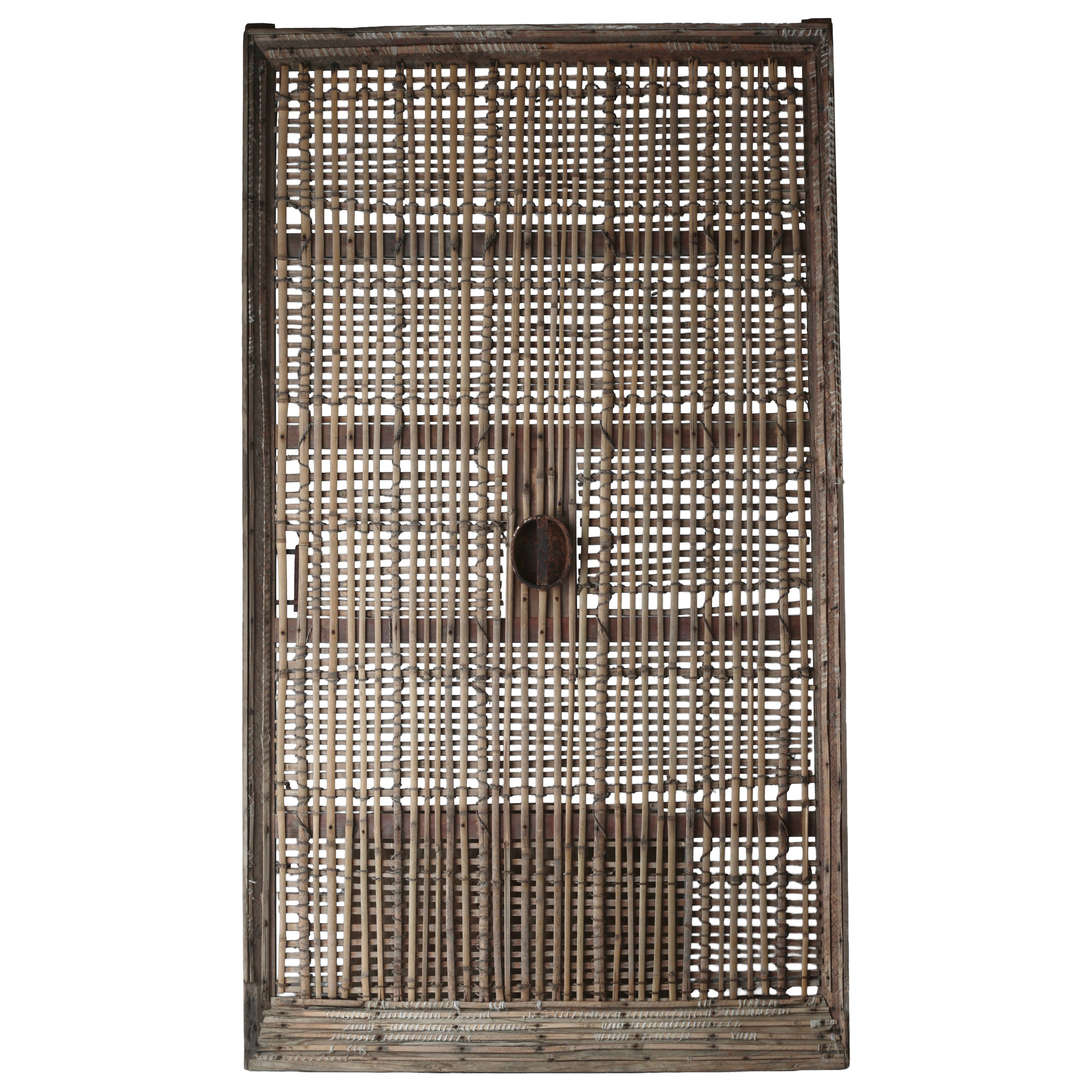 Puerta de Bambú Japonesa Antigua / Decoración de Pared / 1868-1912s / Wabi-Sabi en venta