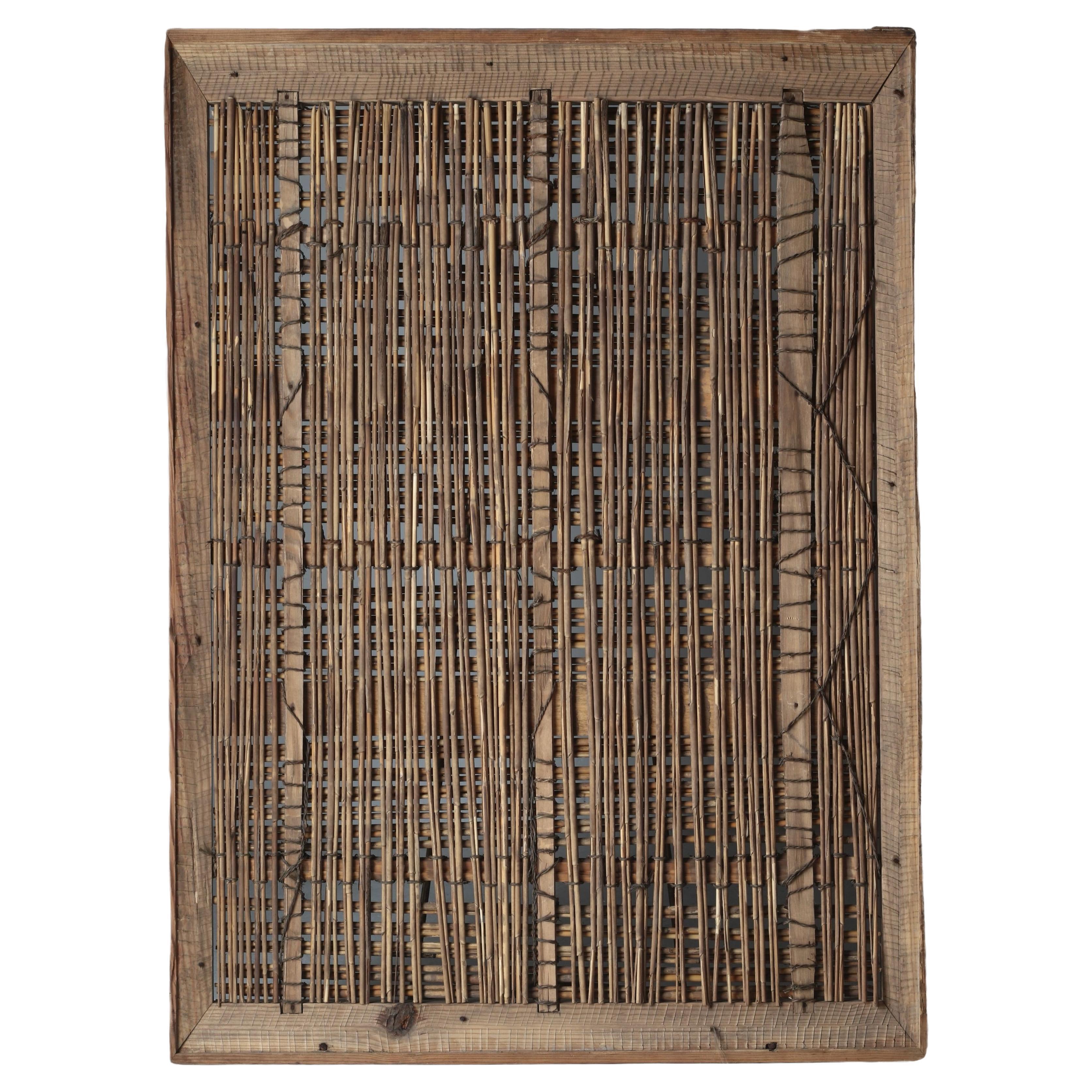 Japanese Antique Bamboo Door / Wall Decoration / 1868-1912s / Wabi-Sabi