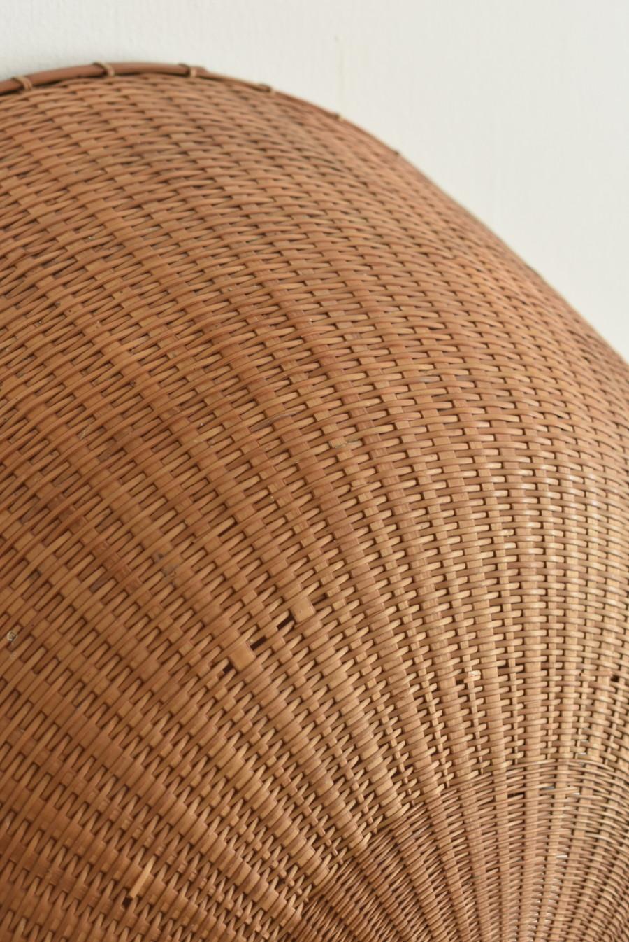 Sombrero de bambú antiguo japonés/1868-1920/Herramientas populares/Decoración colgante de pared siglo XIX