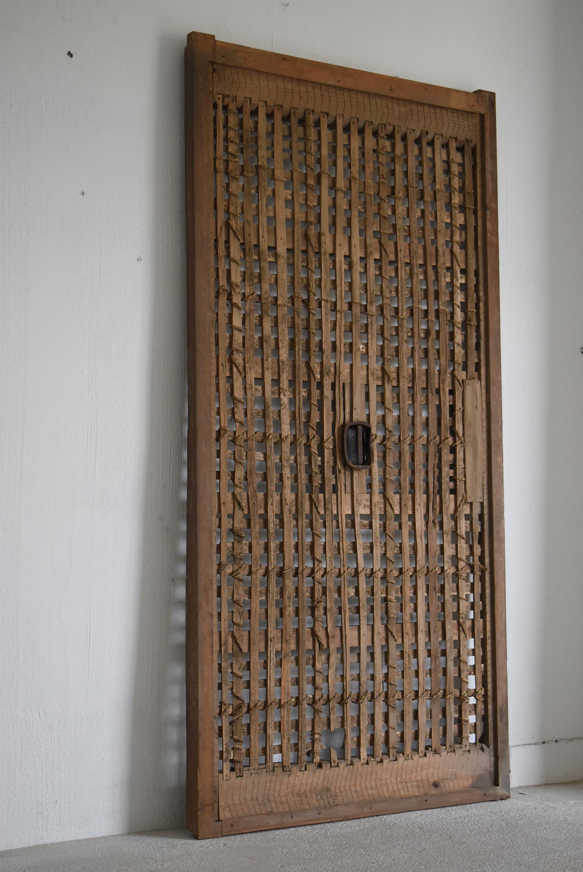 20th Century Japanese Antique Bamboo Lathing Door 1860s-1900s / Abstract Art Wabi Sabi For Sale