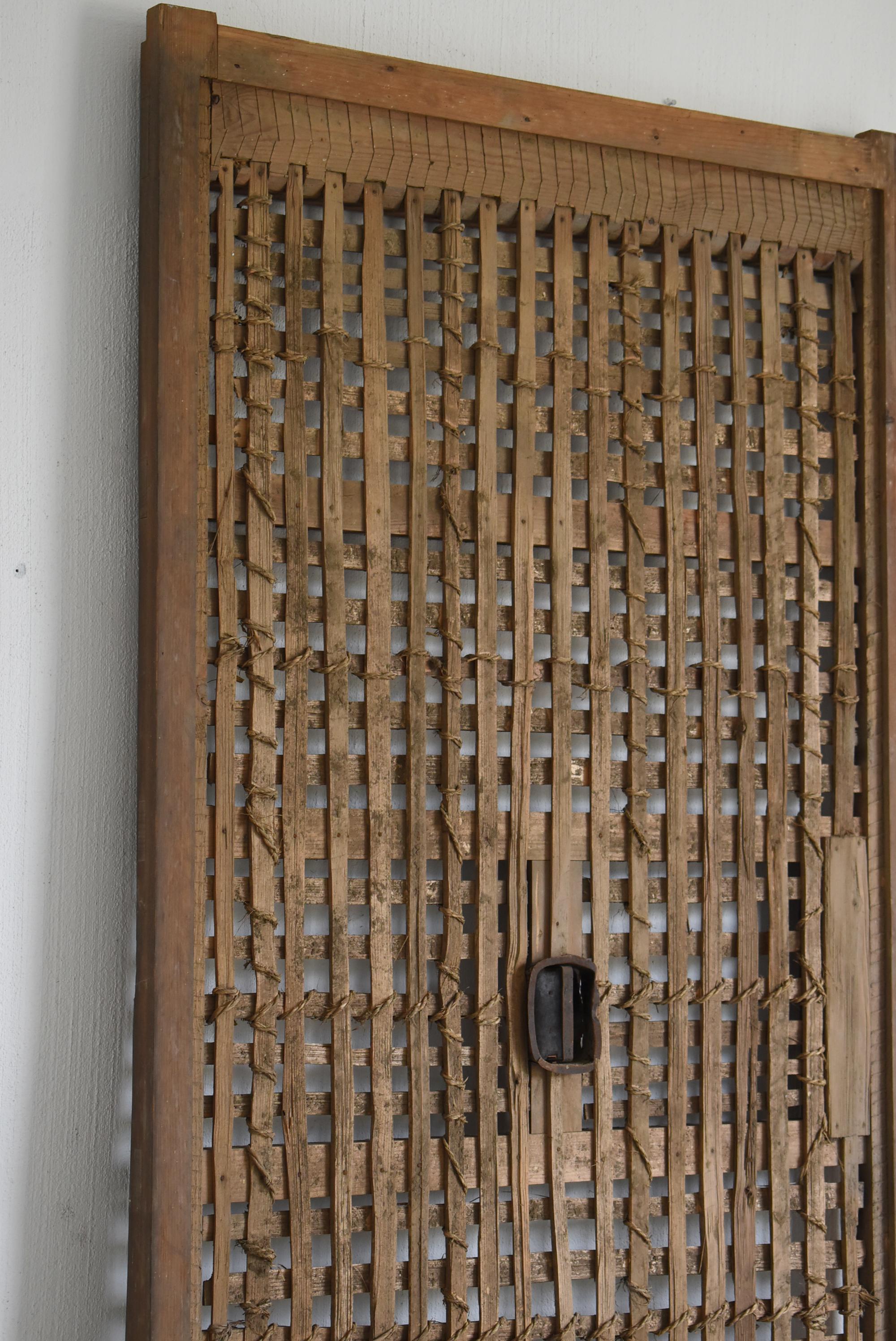 Japanese Antique Bamboo Lathing Door 1860s-1900s / Abstract Art Wabi Sabi For Sale 1