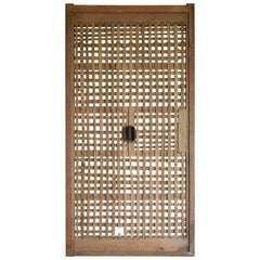 Japanese Antique Bamboo Lathing Door 1860s-1900s / Abstract Art Wabi Sabi