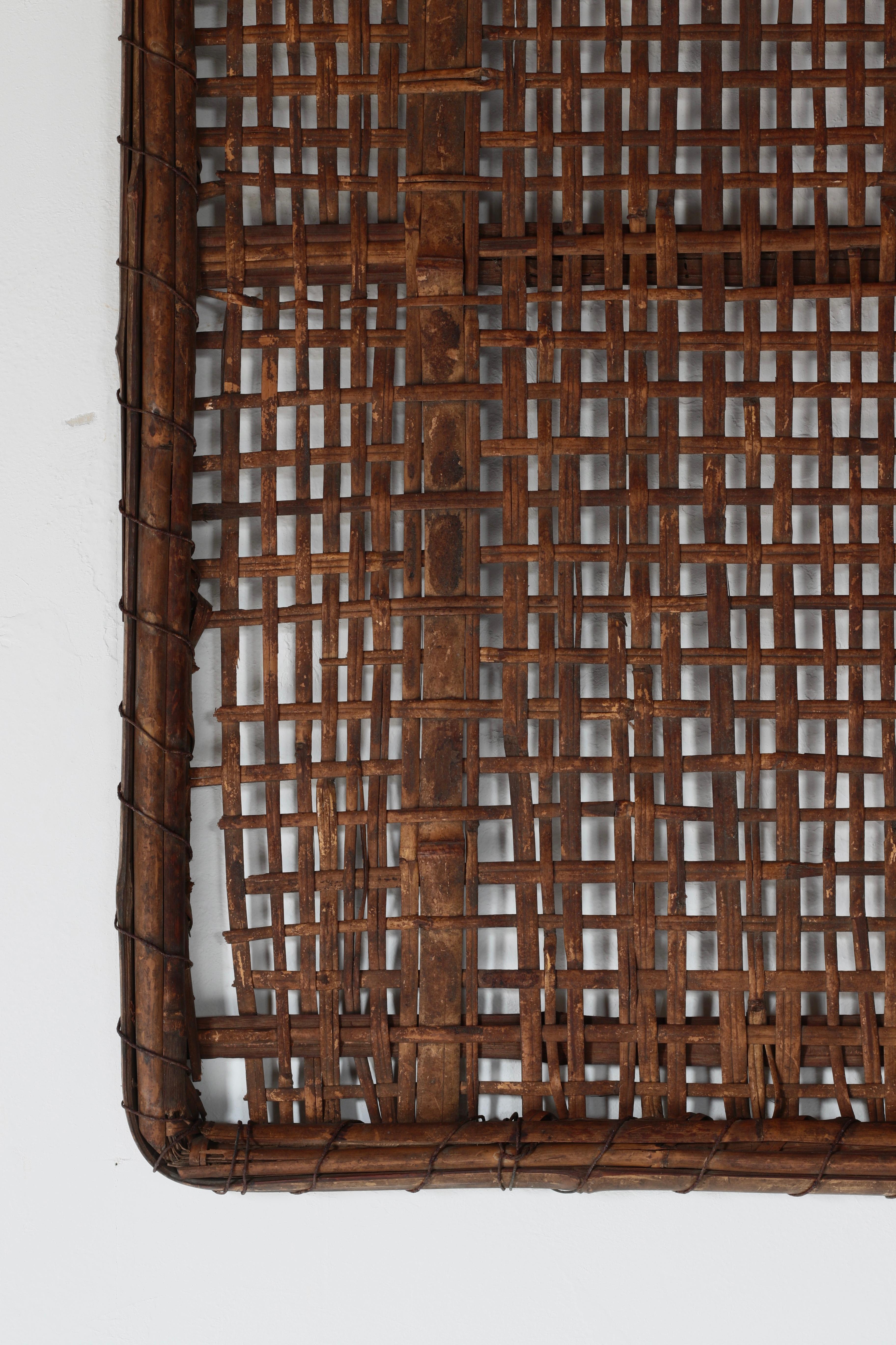 Panneau japonais ancien en bambou / Décoration murale / 1868-1912s / Wabi-Sabi en vente 2