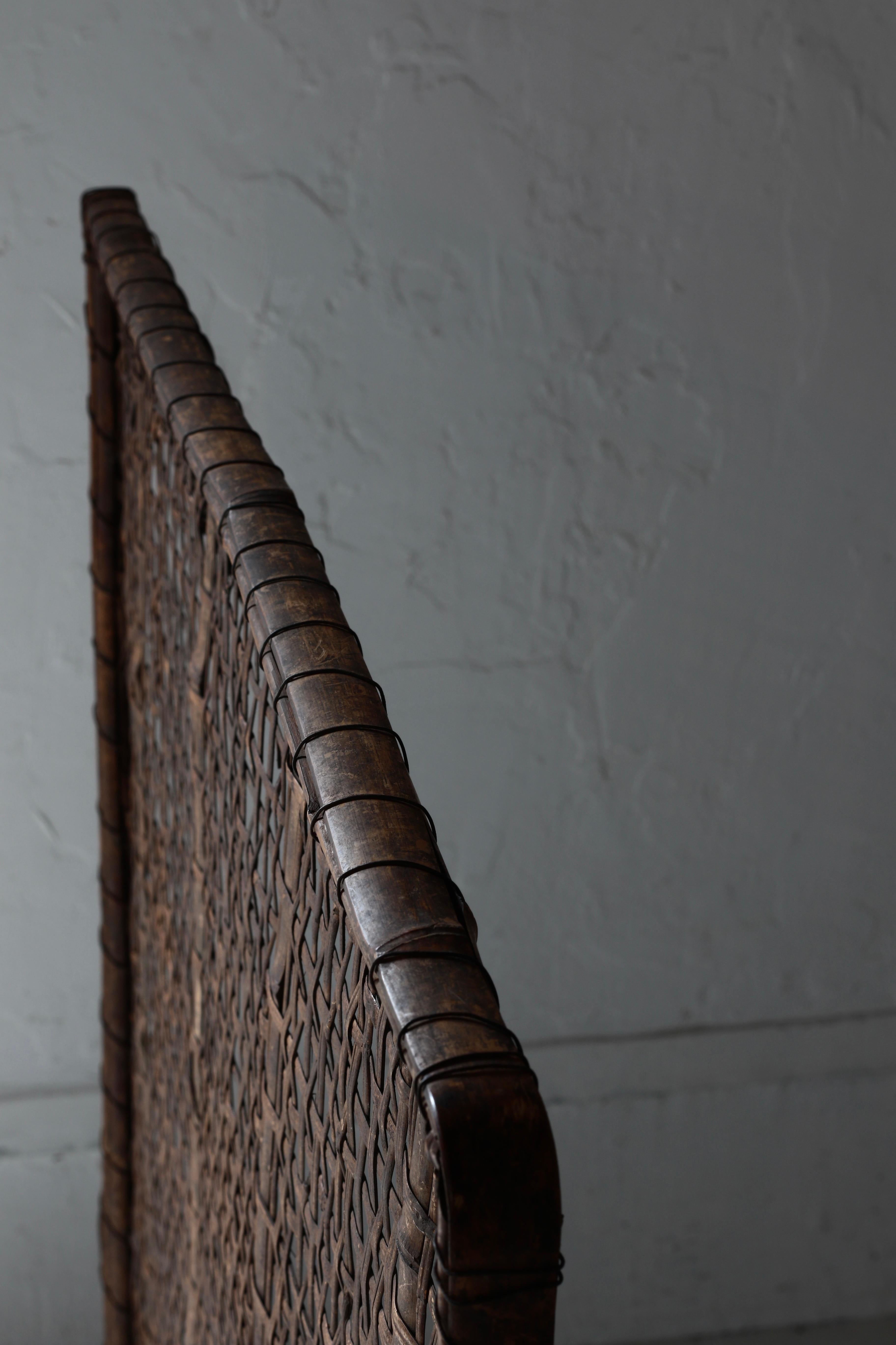 Panneau japonais ancien en bambou / Décoration murale / 1868-1912s / Wabi-Sabi en vente 8