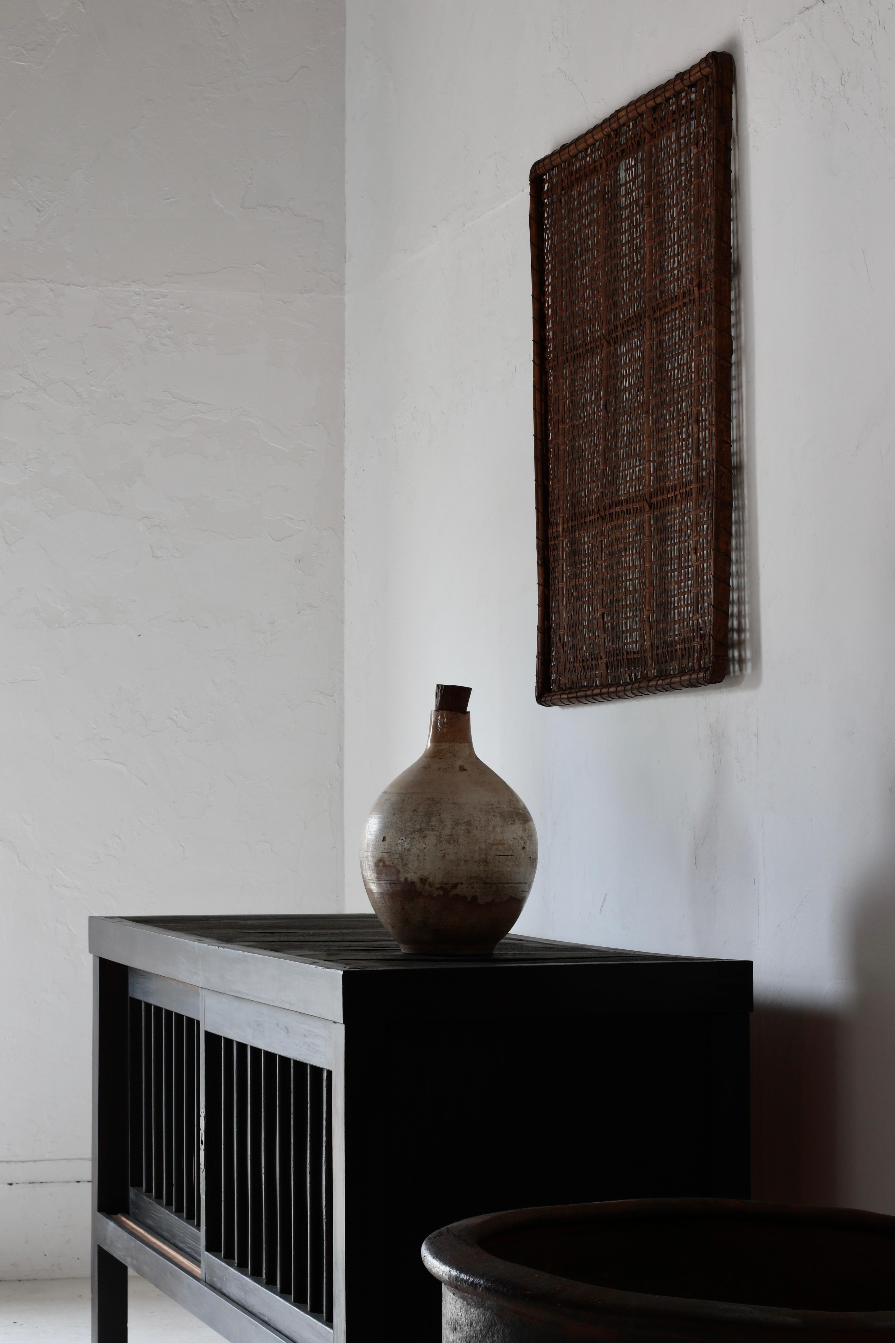Meiji Panneau japonais ancien en bambou / Décoration murale / 1868-1912s / Wabi-Sabi en vente