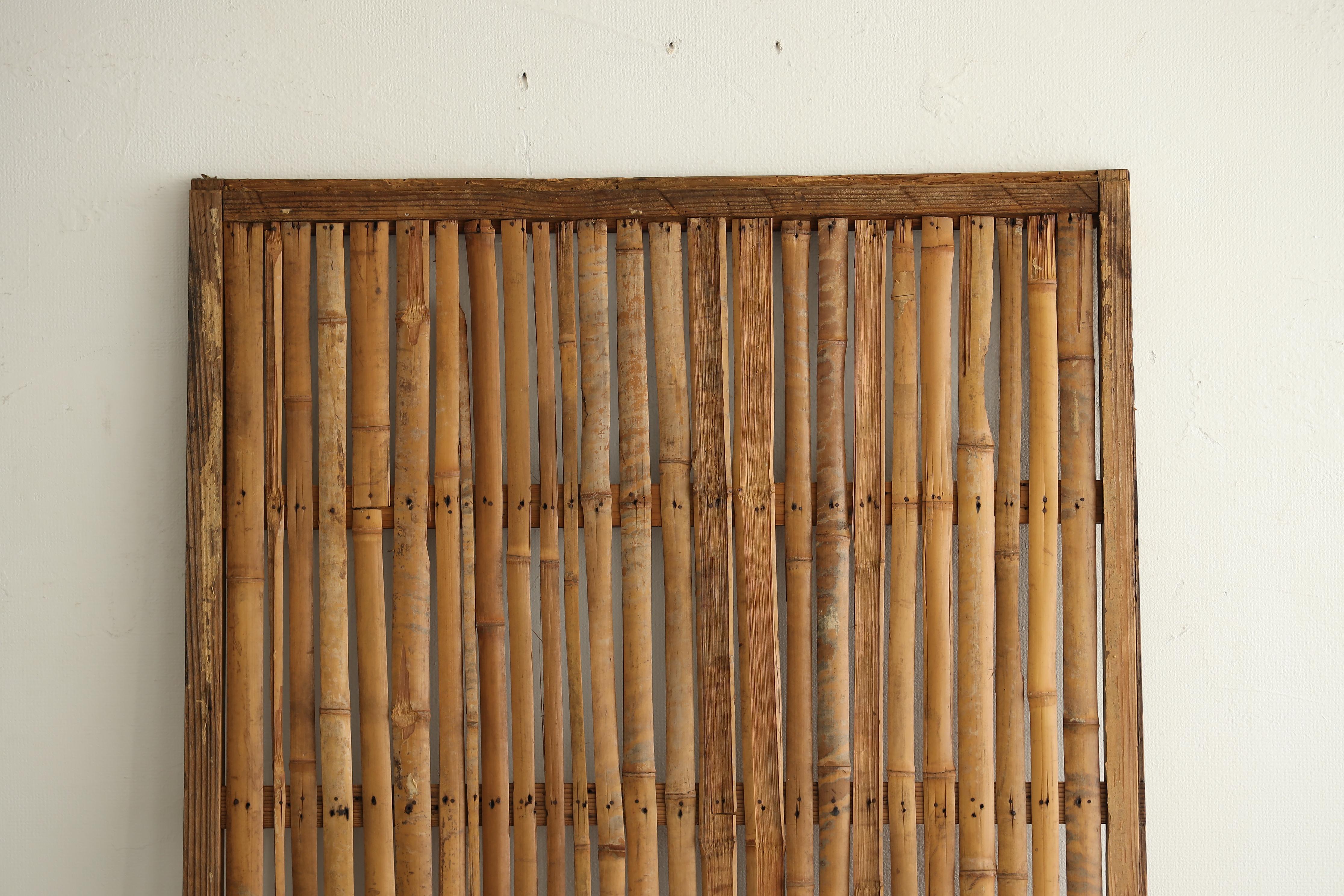 Meiji Porte coulissante japonaise ancienne en bambou, Objects for Objects, Wabisabi Door（1） en vente