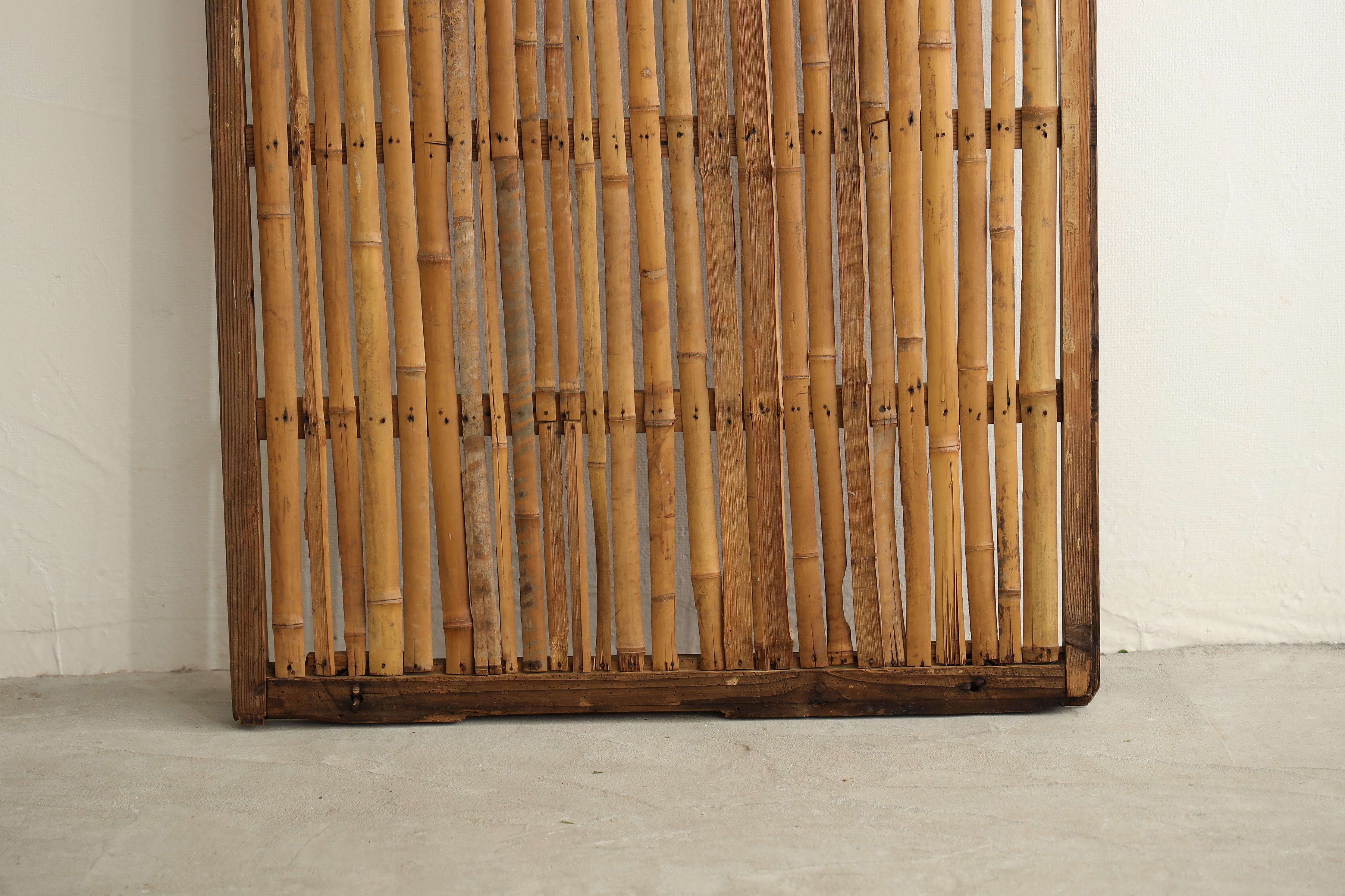 Japonais Porte coulissante japonaise ancienne en bambou, Objects for Objects, Wabisabi Door（1） en vente