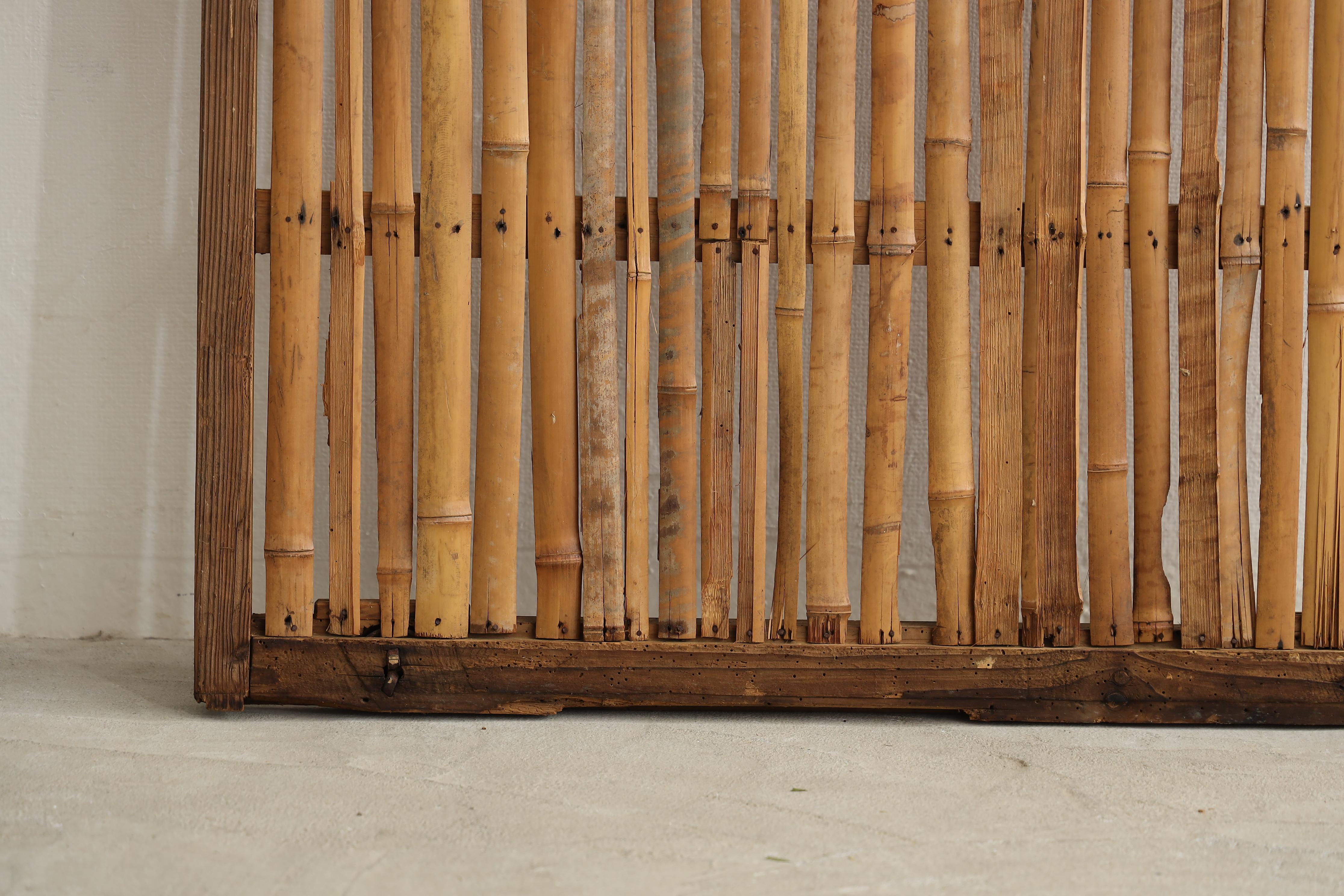 Porte coulissante japonaise ancienne en bambou, Objects for Objects, Wabisabi Door（1） en vente 1