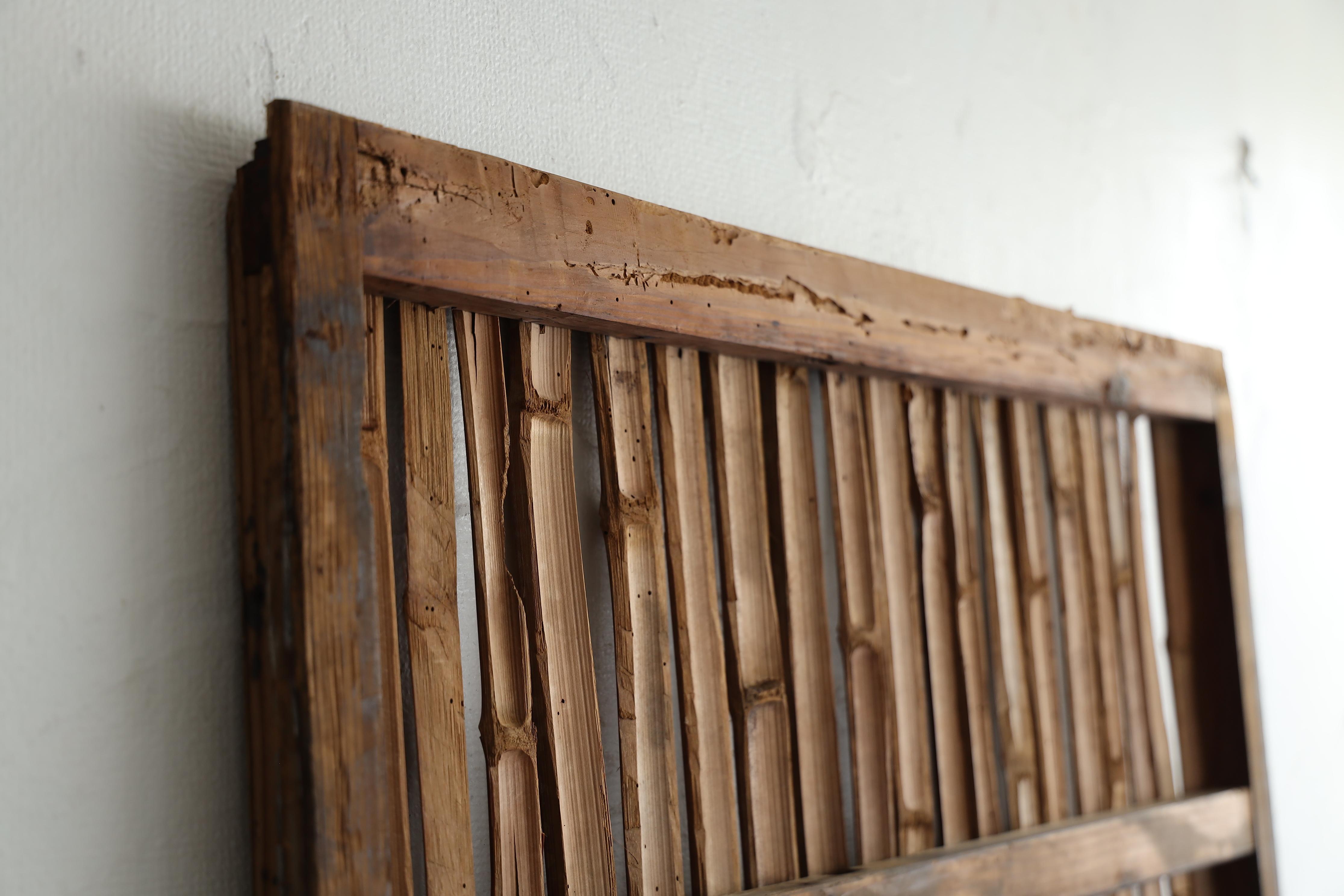 Porte coulissante japonaise ancienne en bambou, Objects for Objects, Wabisabi Door（4） en vente 12
