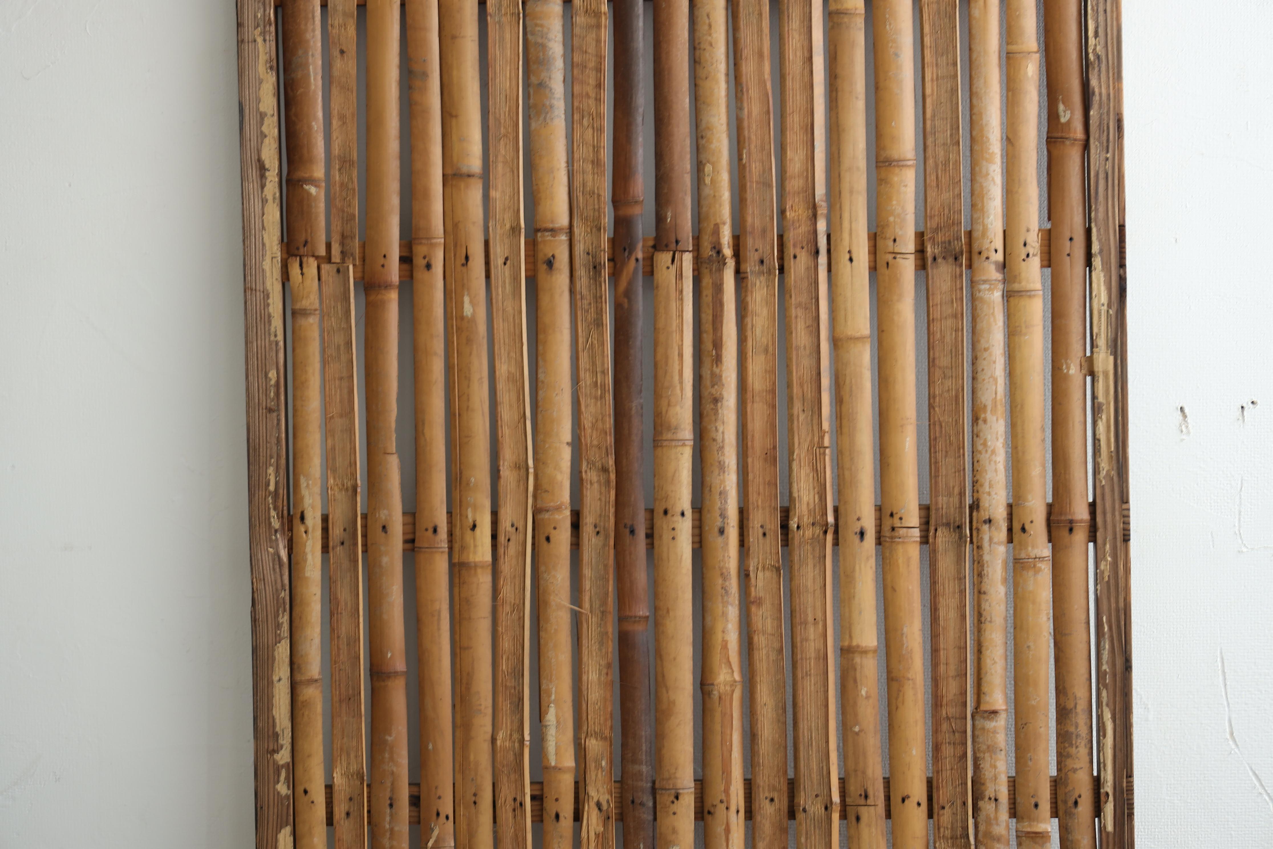 Japonais Porte coulissante japonaise ancienne en bambou, Objects for Objects, Wabisabi Door（4） en vente
