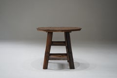 Japanese Antique Bamboo Round Table, 1930s–1950s - Japandi Wabi-Sabi