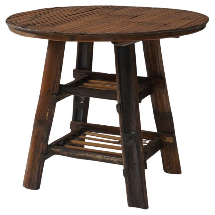 Japanese Antique Bamboo table Folk art Wabi-Sabi