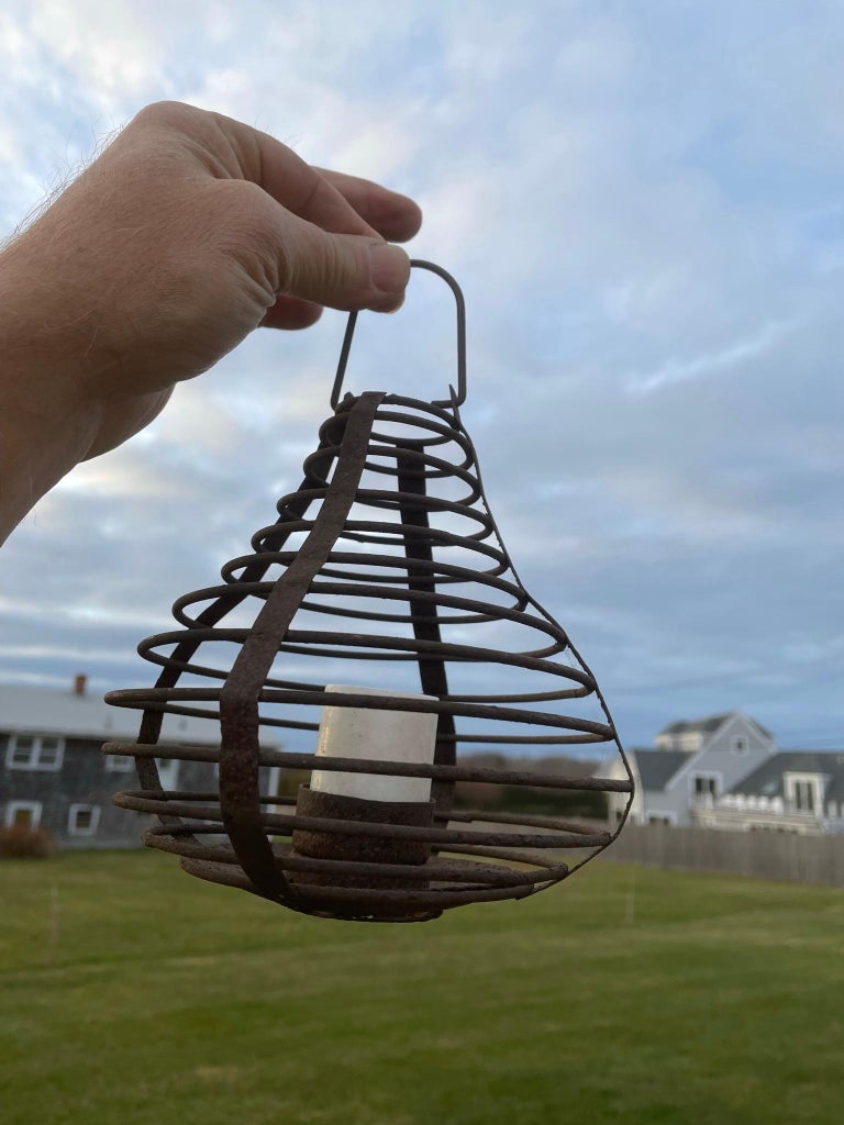 Japanese Antique Basket Garden Lighting  Lantern For Sale 4