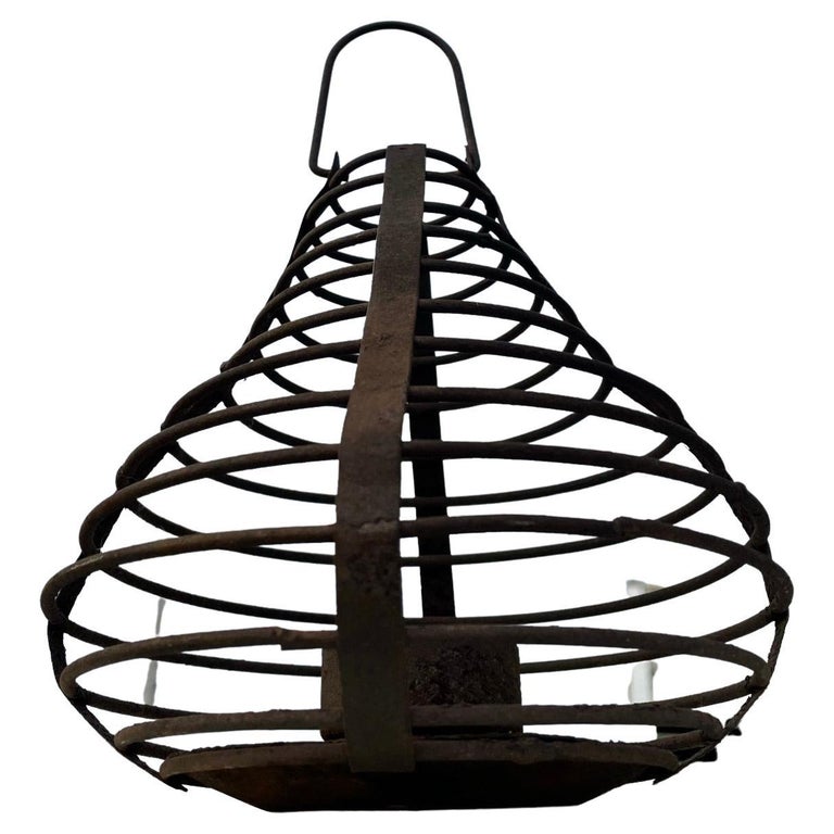 Japanese Antique Basket Garden Lighting  Lantern For Sale 7