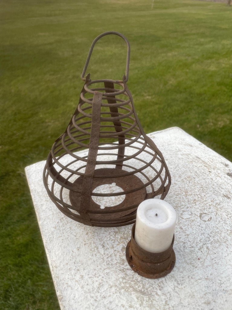 Japanese Antique Basket Garden Lighting  Lantern For Sale 2