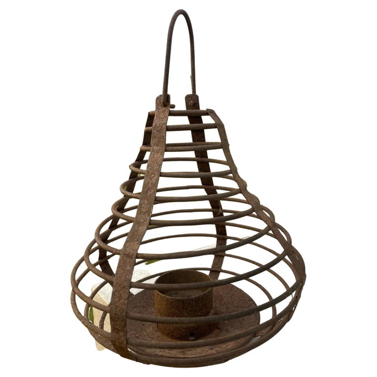 Japanese Antique Basket Garden Lighting  Lantern For Sale