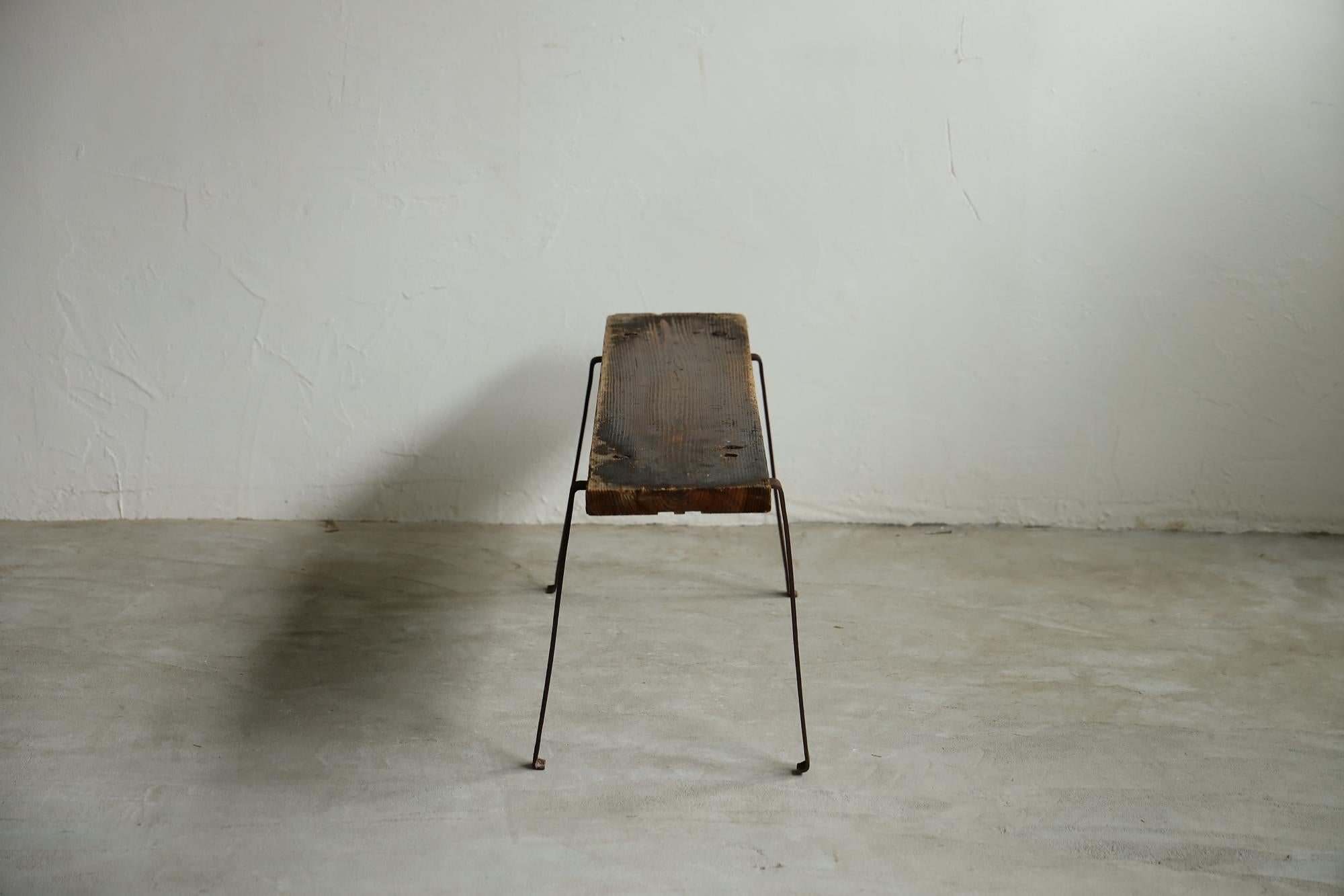 Banc japonais ancien, banc en bois japonais primitif, Wabi-Sabi en vente 3