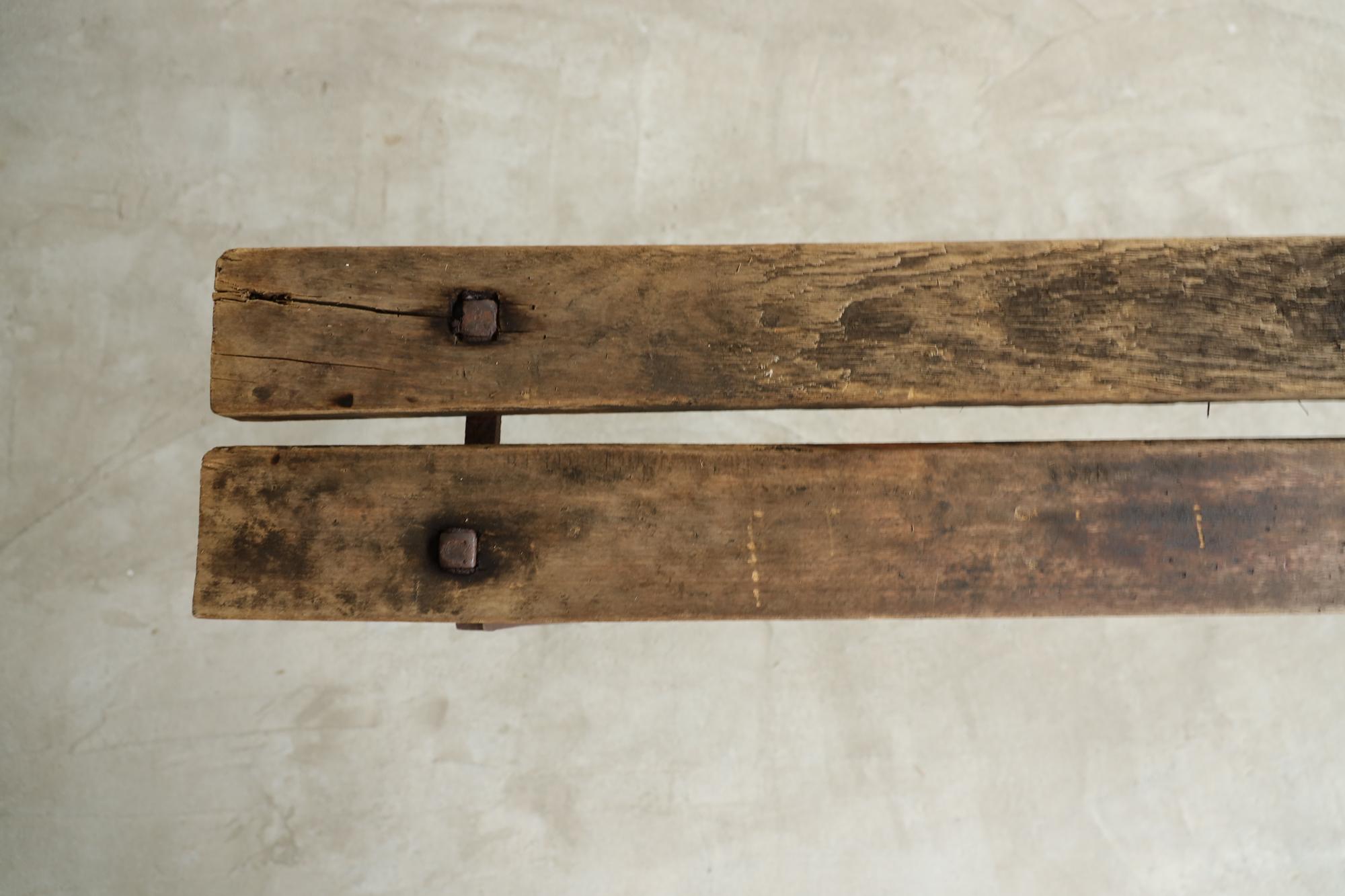 Japanese Antique Bench, Primitive Japanese Wooden Bench, Wabi-Sabi For Sale 4