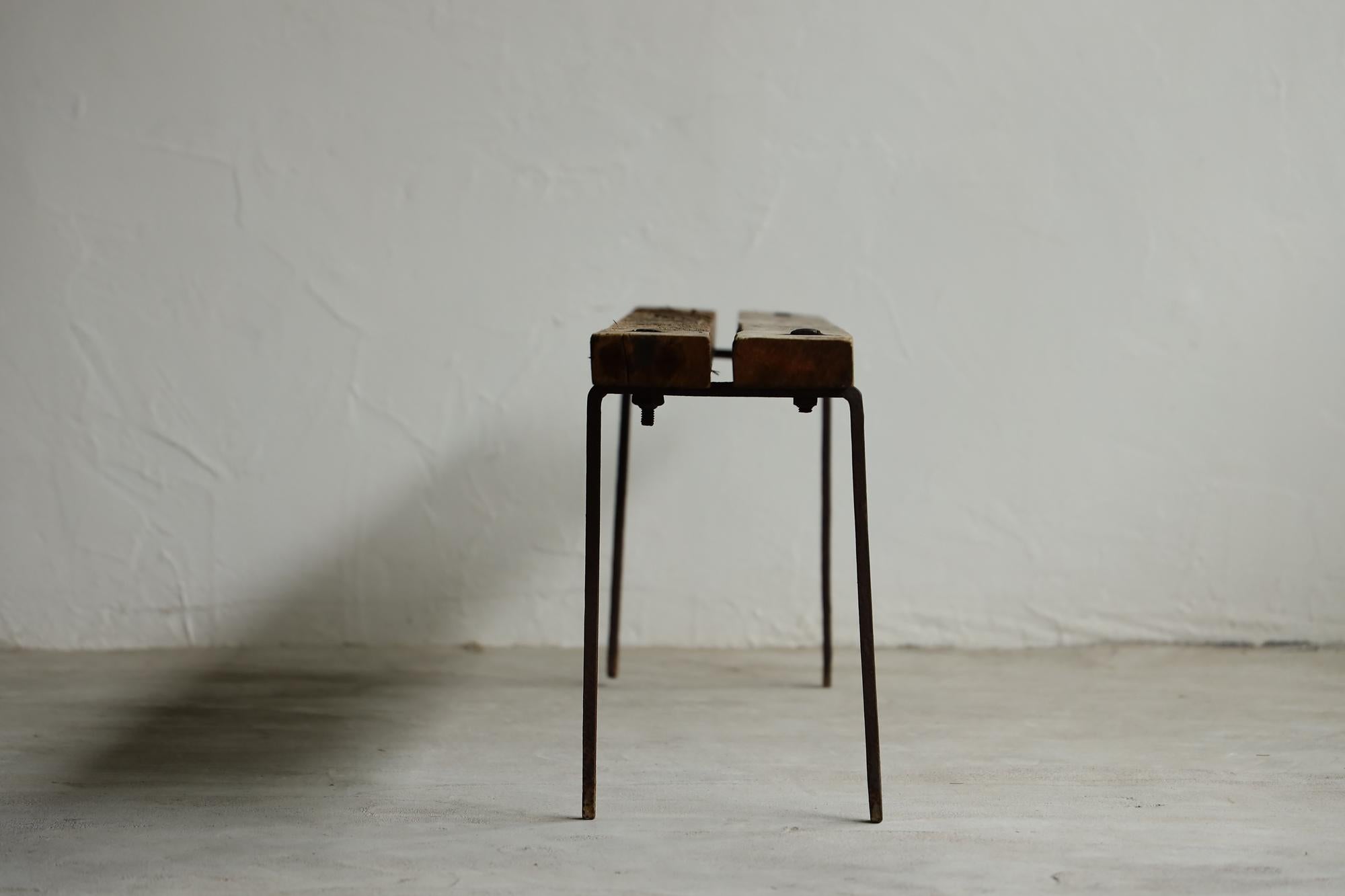 Japanese Antique Bench, Primitive Japanese Wooden Bench, Wabi-Sabi For Sale 6