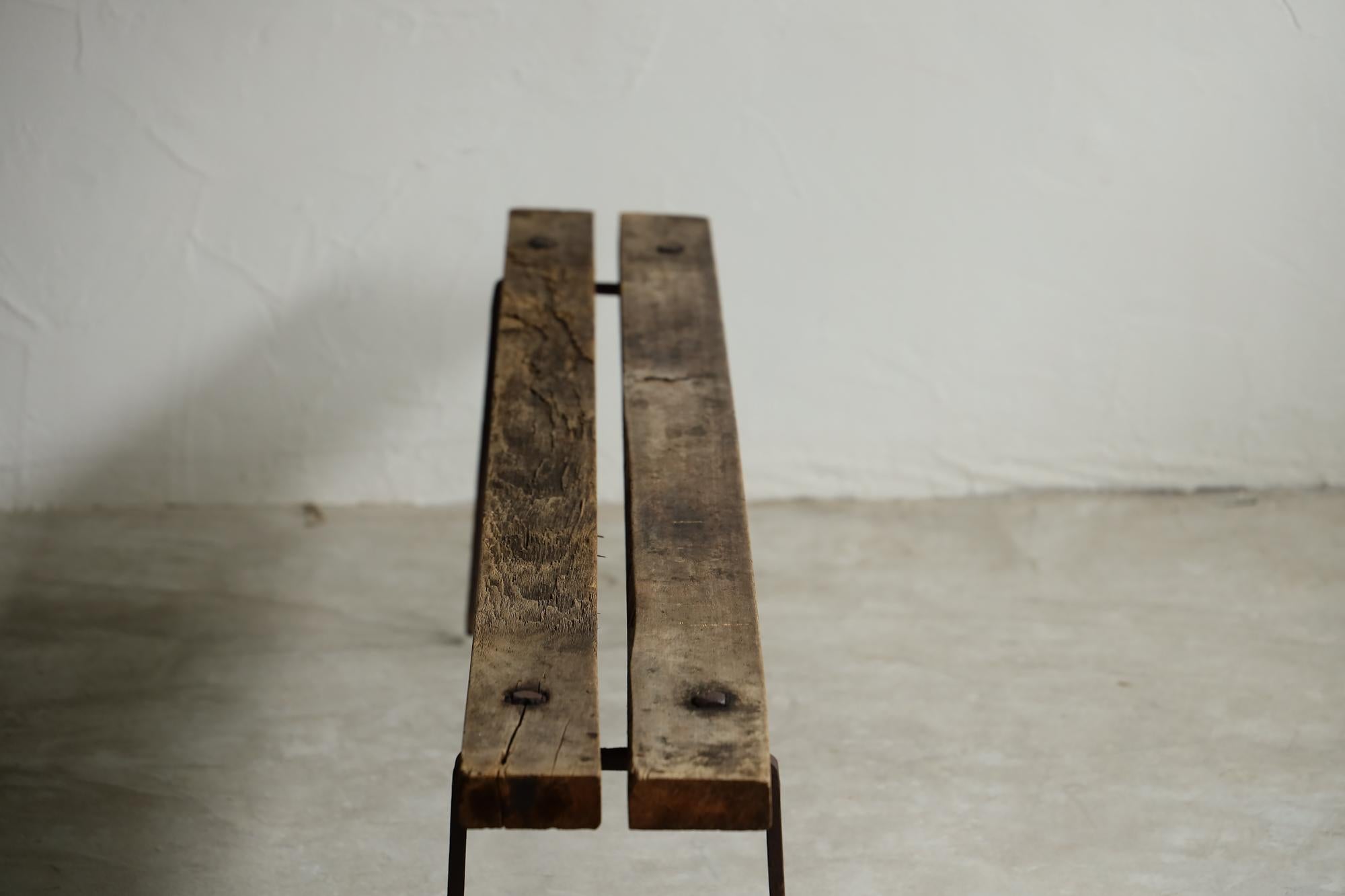Japanese Antique Bench, Primitive Japanese Wooden Bench, Wabi-Sabi For Sale 7