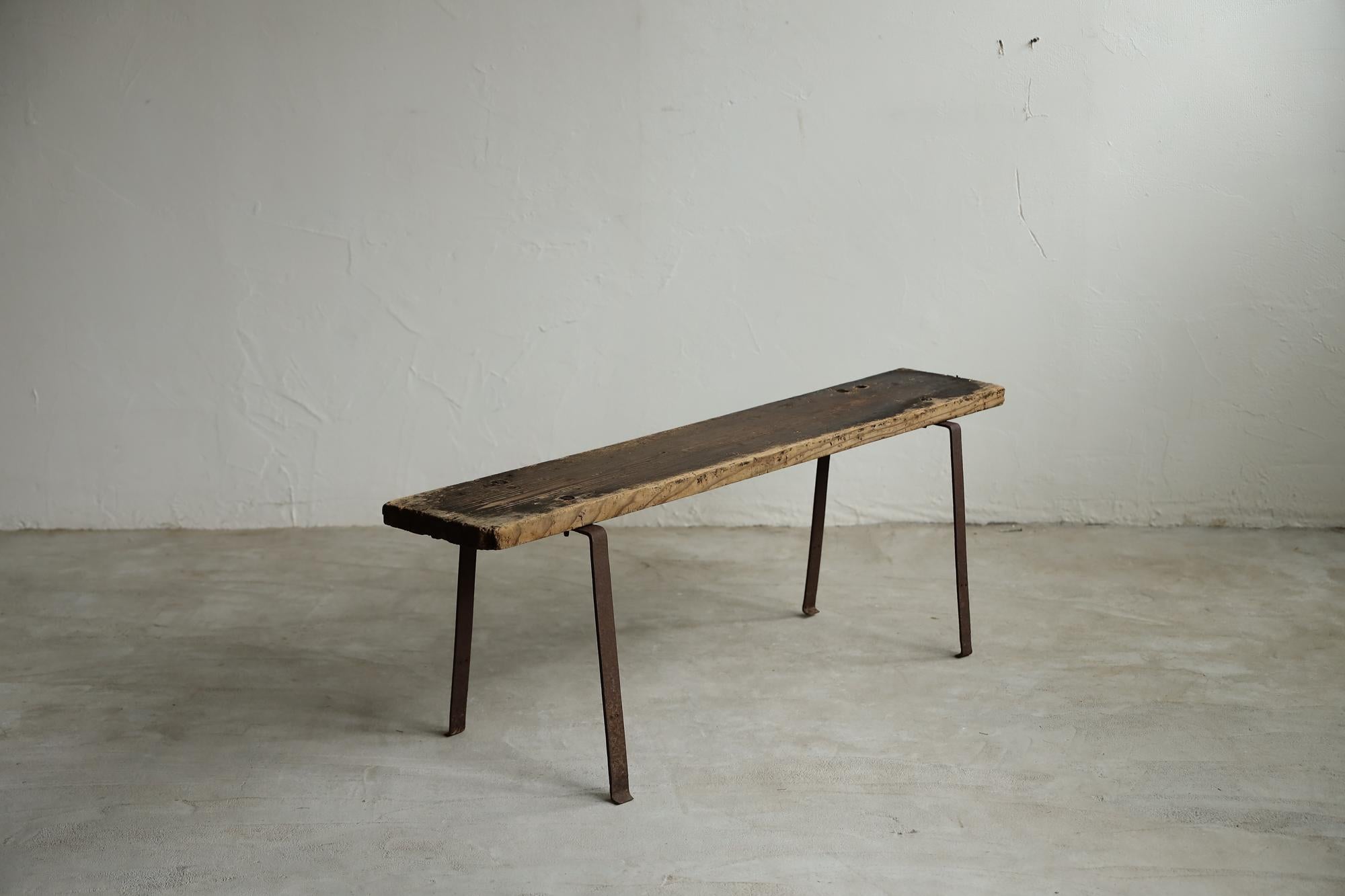 Banc japonais ancien, banc en bois japonais primitif, Wabi-Sabi en vente 7
