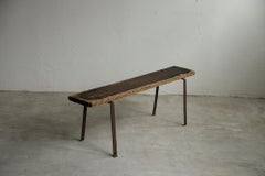 Antike japanische antike Bank, primitive japanische Holzbank aus Holz, Wabi-Sabi