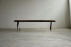 Antike japanische antike Bank, primitive japanische Holzbank aus Holz, Wabi-Sabi