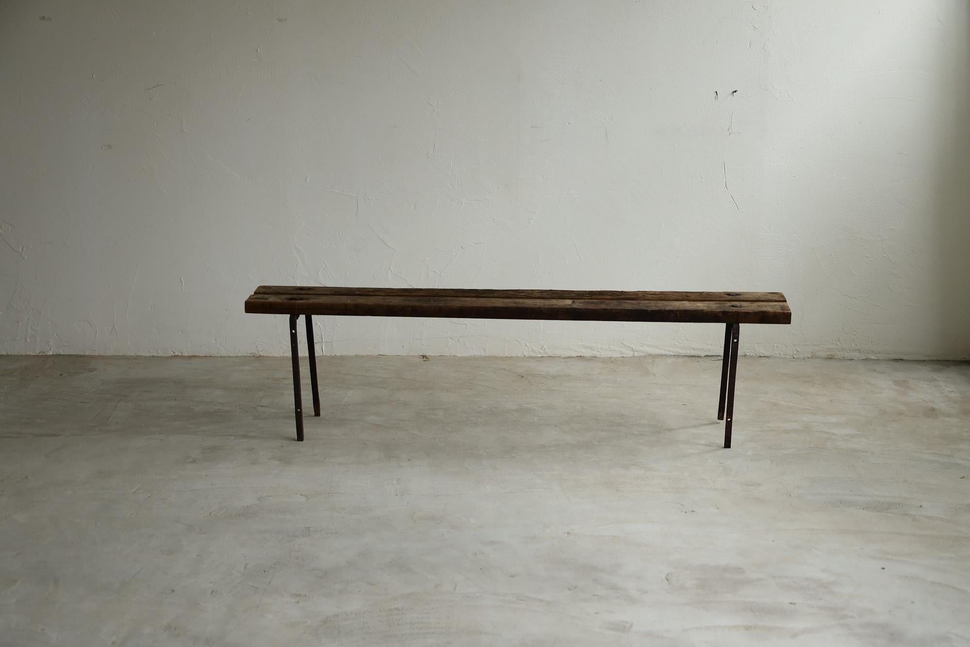 Taisho Japanese Antique Bench, Primitive Japanese Wooden Bench, Wabi-Sabi For Sale