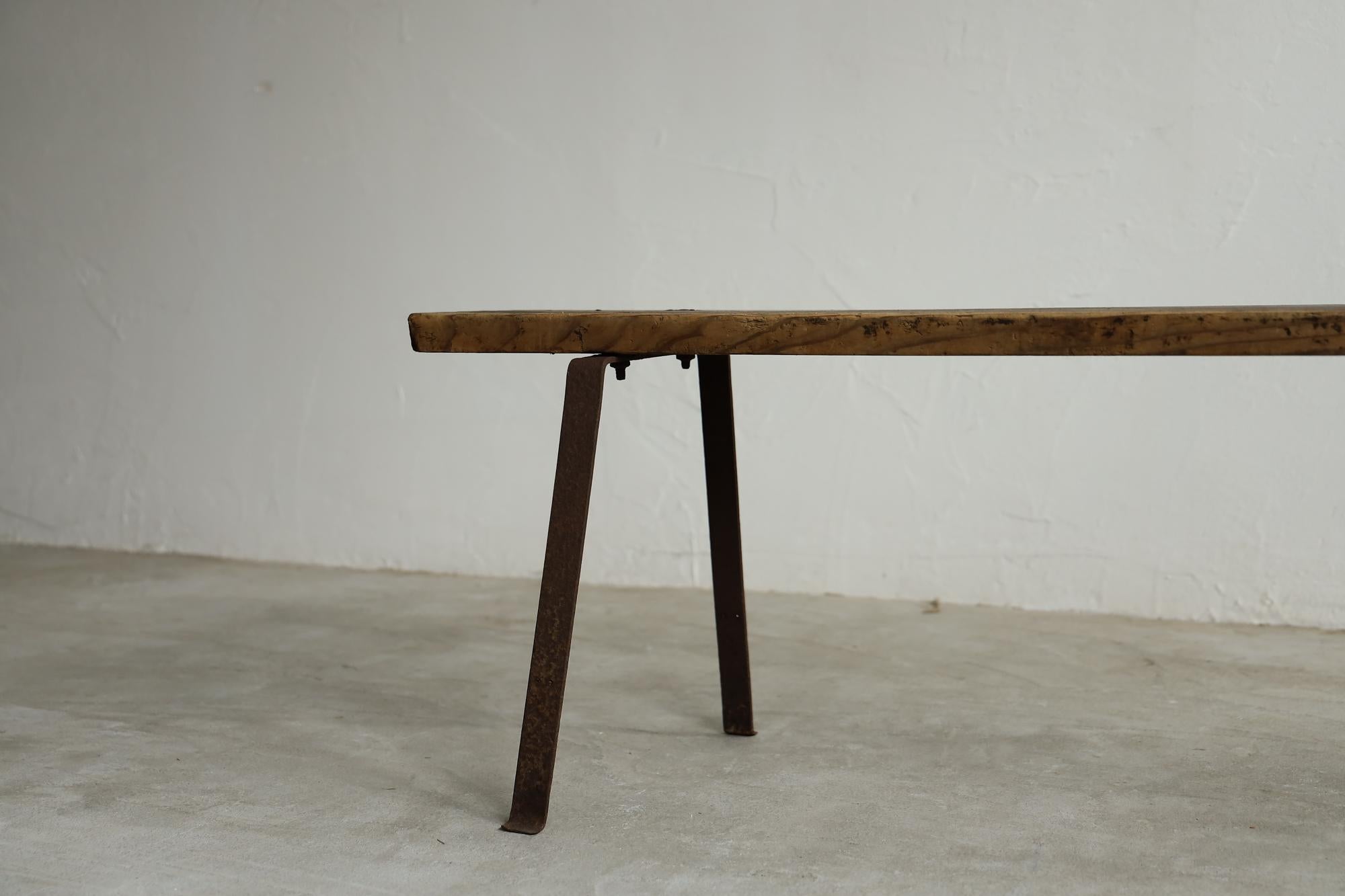 20ième siècle Banc japonais ancien, banc en bois japonais primitif, Wabi-Sabi en vente