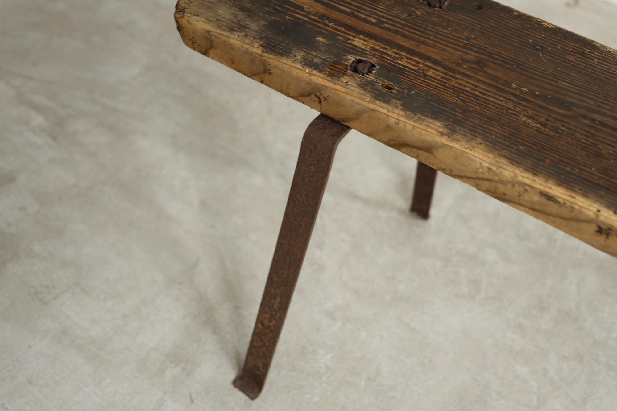 Bois Banc japonais ancien, banc en bois japonais primitif, Wabi-Sabi en vente