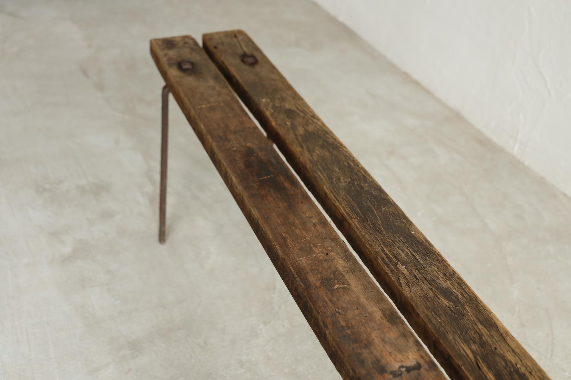 Japanese Antique Bench, Primitive Japanese Wooden Bench, Wabi-Sabi For Sale 1