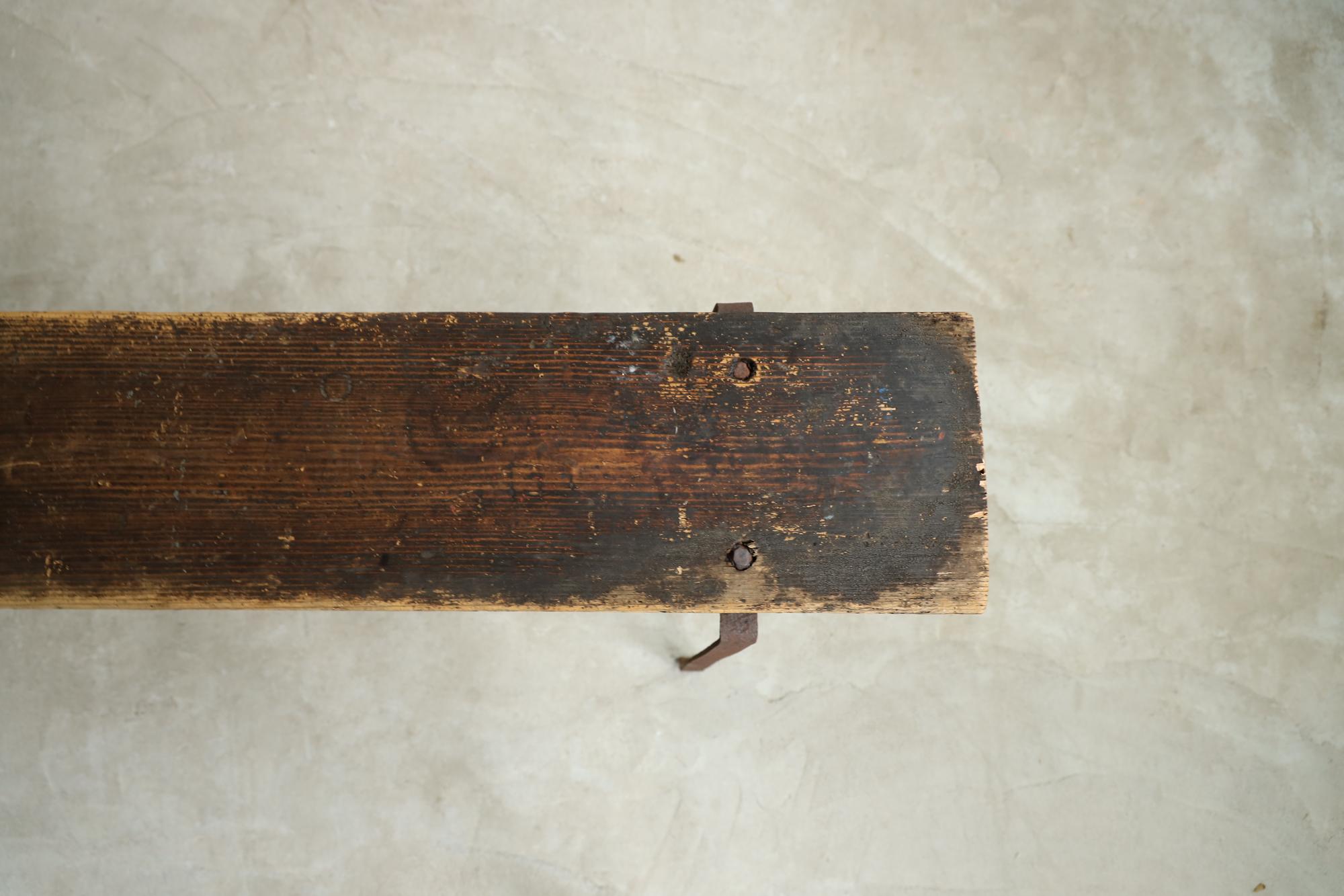 Banc japonais ancien, banc en bois japonais primitif, Wabi-Sabi en vente 1