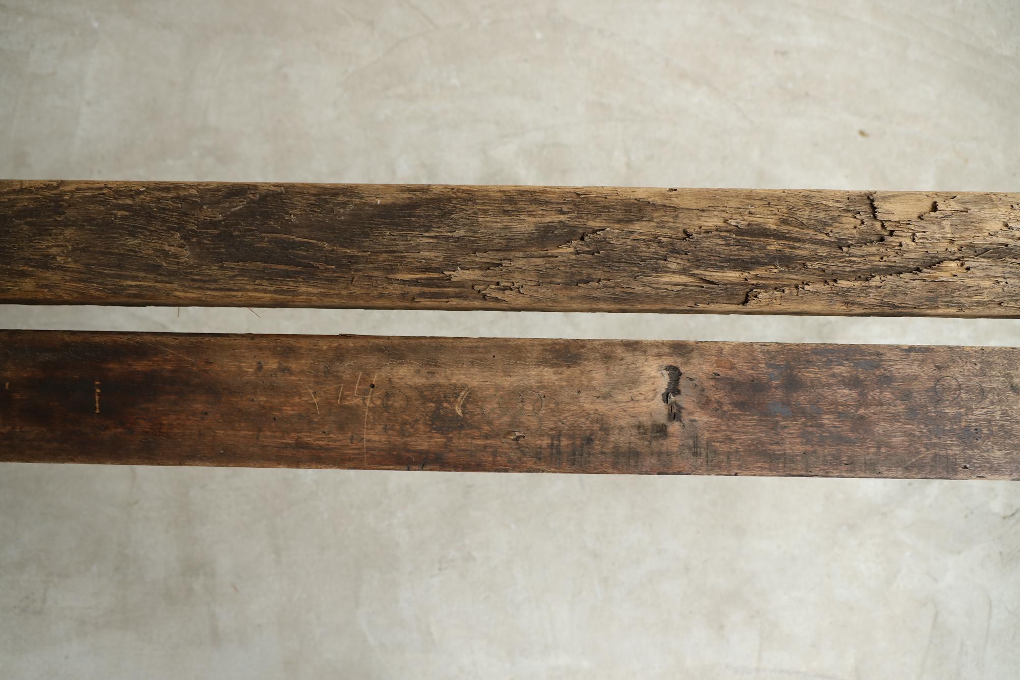 Japanese Antique Bench, Primitive Japanese Wooden Bench, Wabi-Sabi For Sale 3