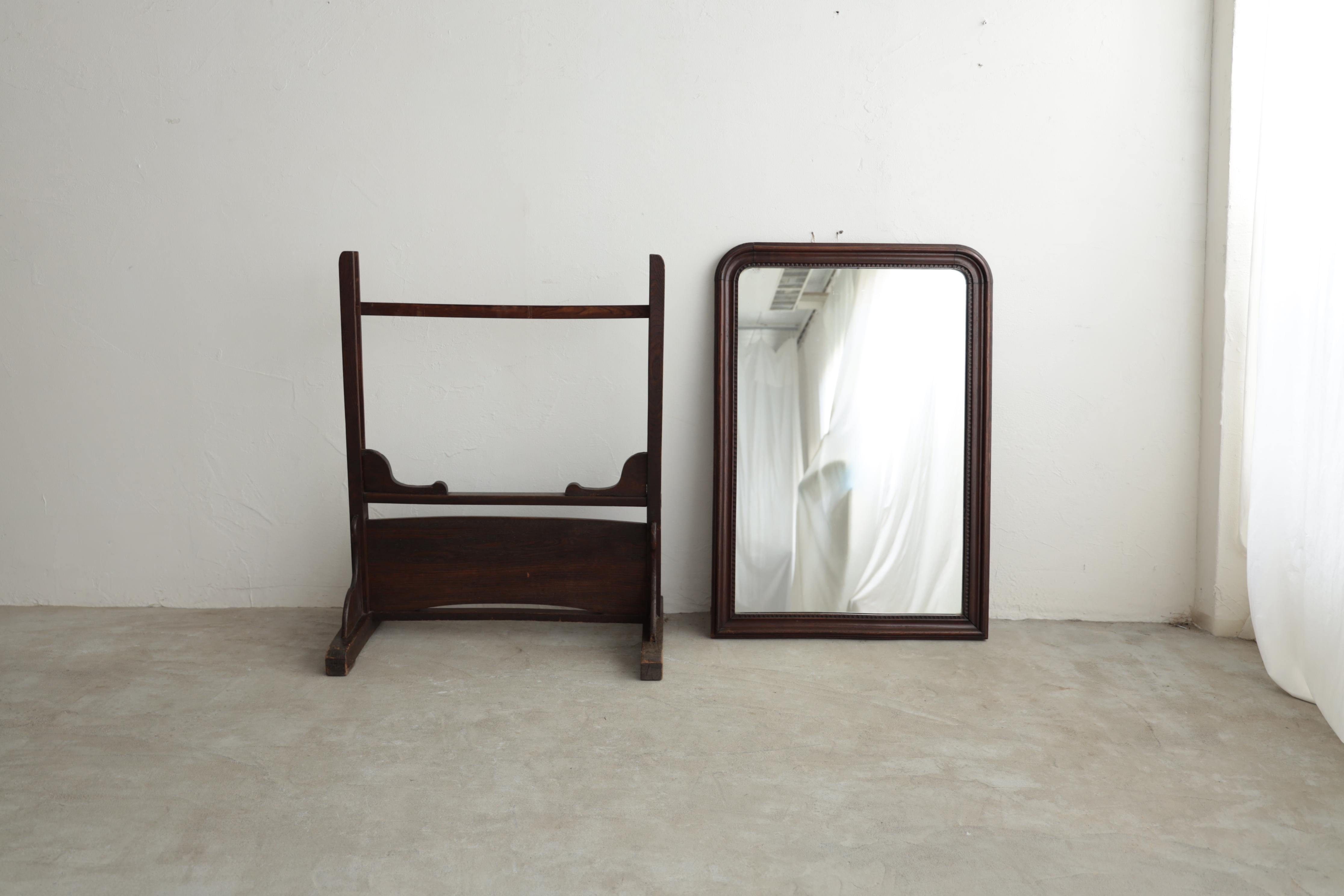 Grand miroir japonais ancien, miroir ancien en pied en vente 5