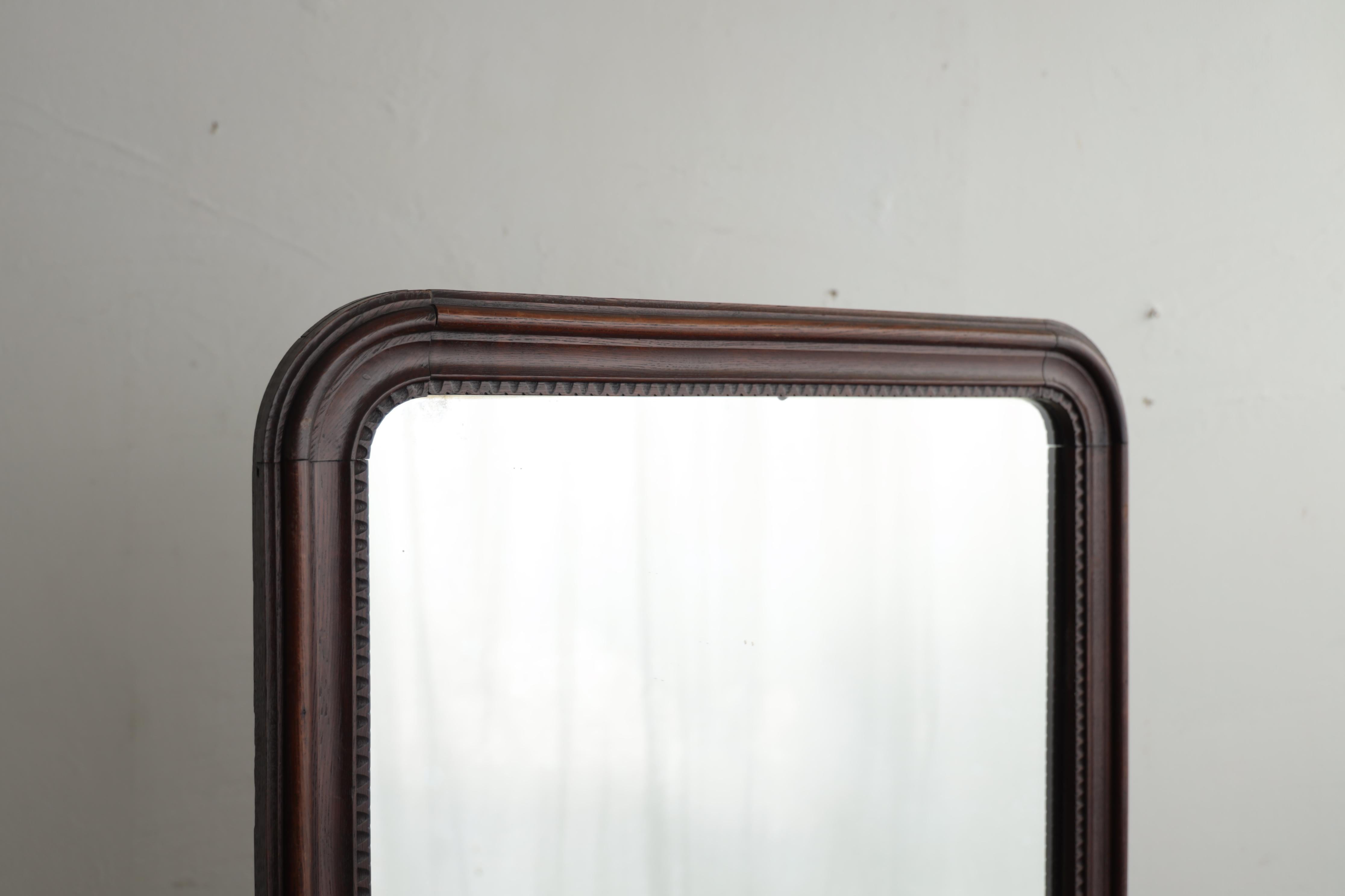Taisho Grand miroir japonais ancien, miroir ancien en pied en vente
